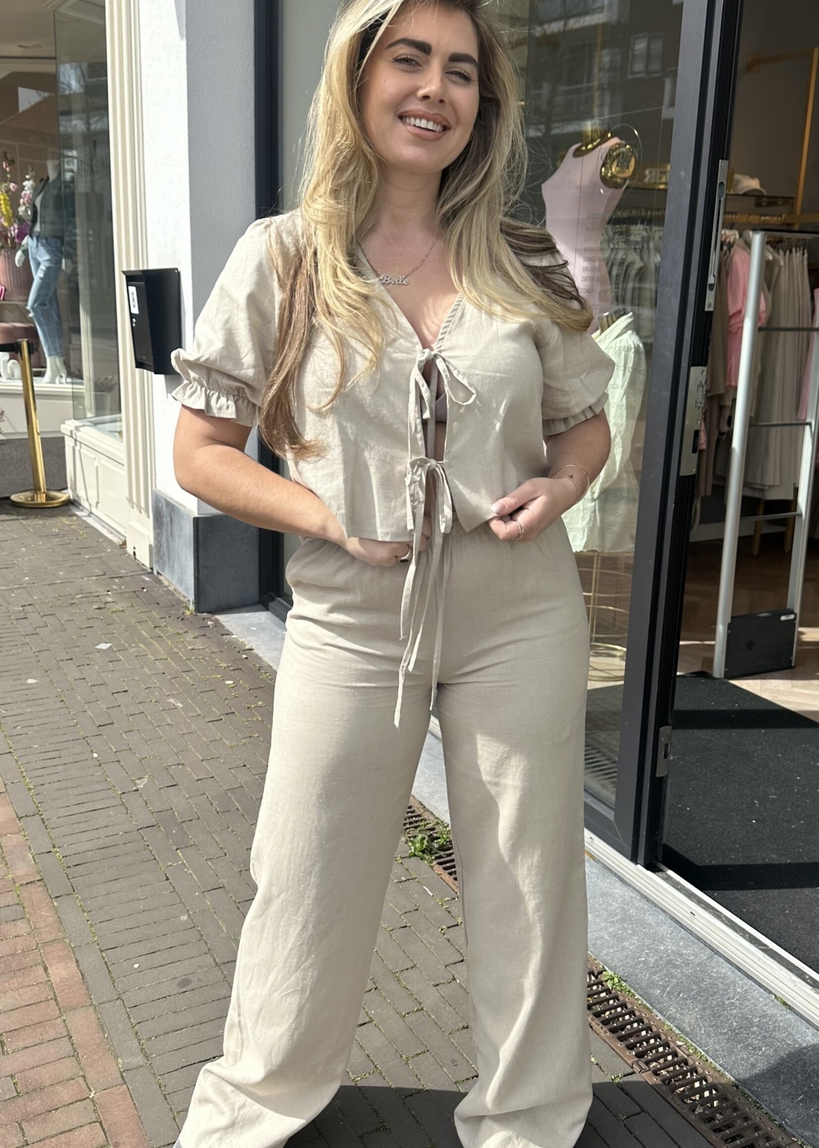 Two Piece Set Linnen Creme | Kate