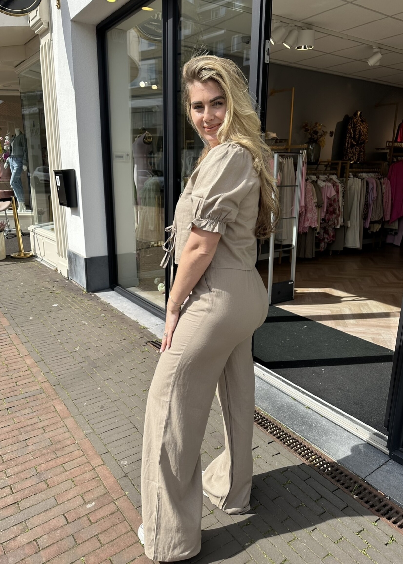 Two Piece Set Linnen Taupe | Kate