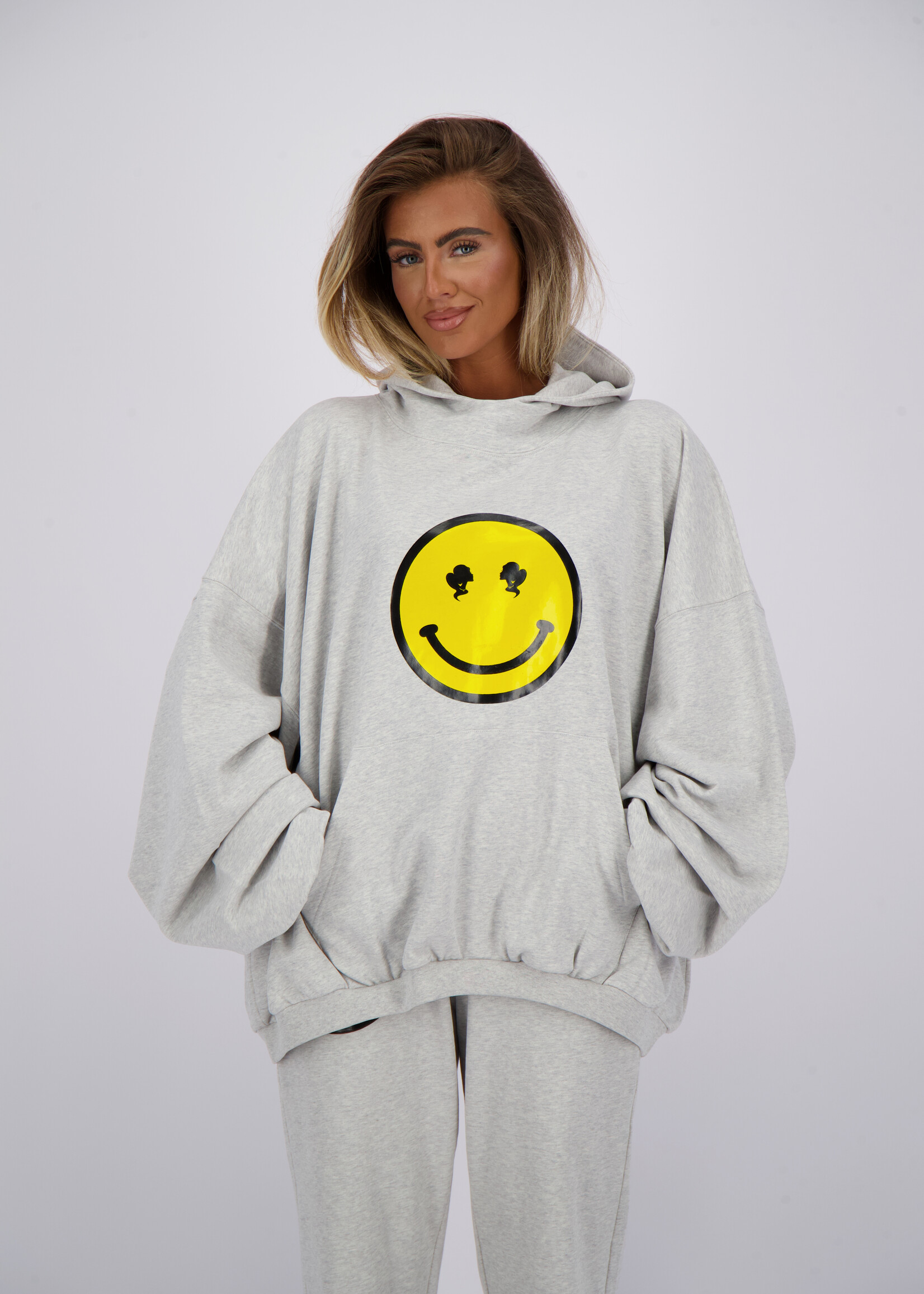 Reinders Hoodie Smiley Grey