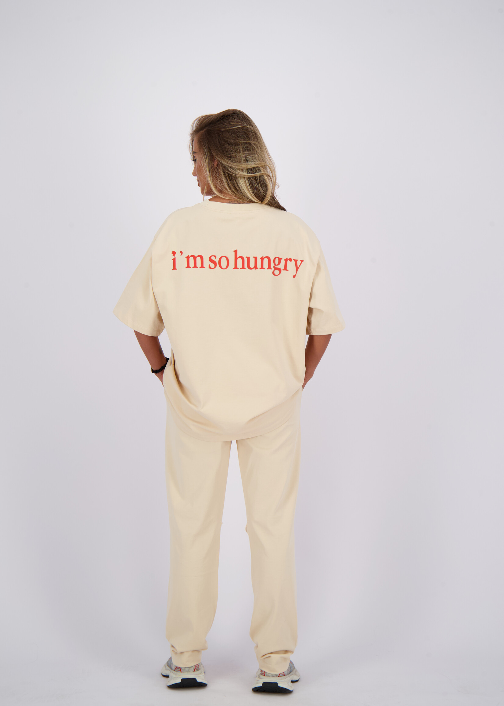 Reinders T-shirt I'm So Hungry Creme