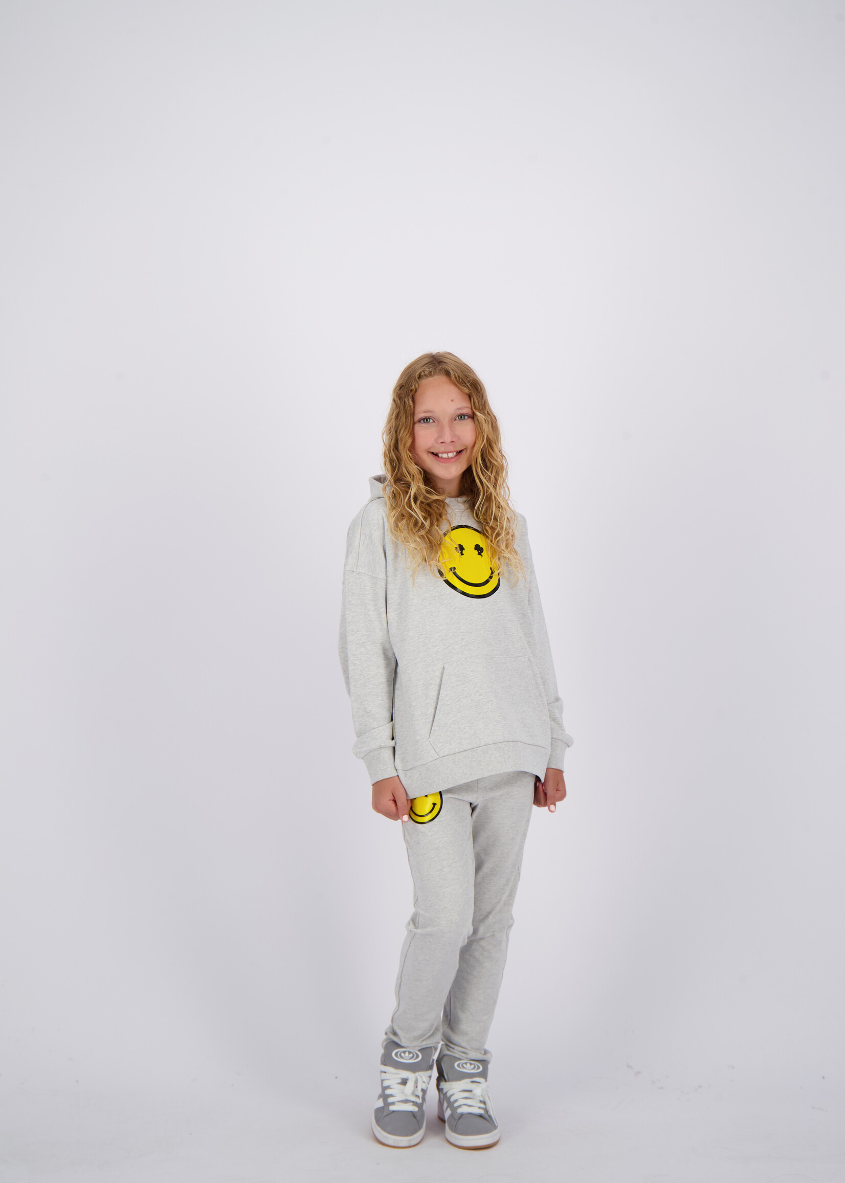 Reinders Kids Hoodie Smiley Grey