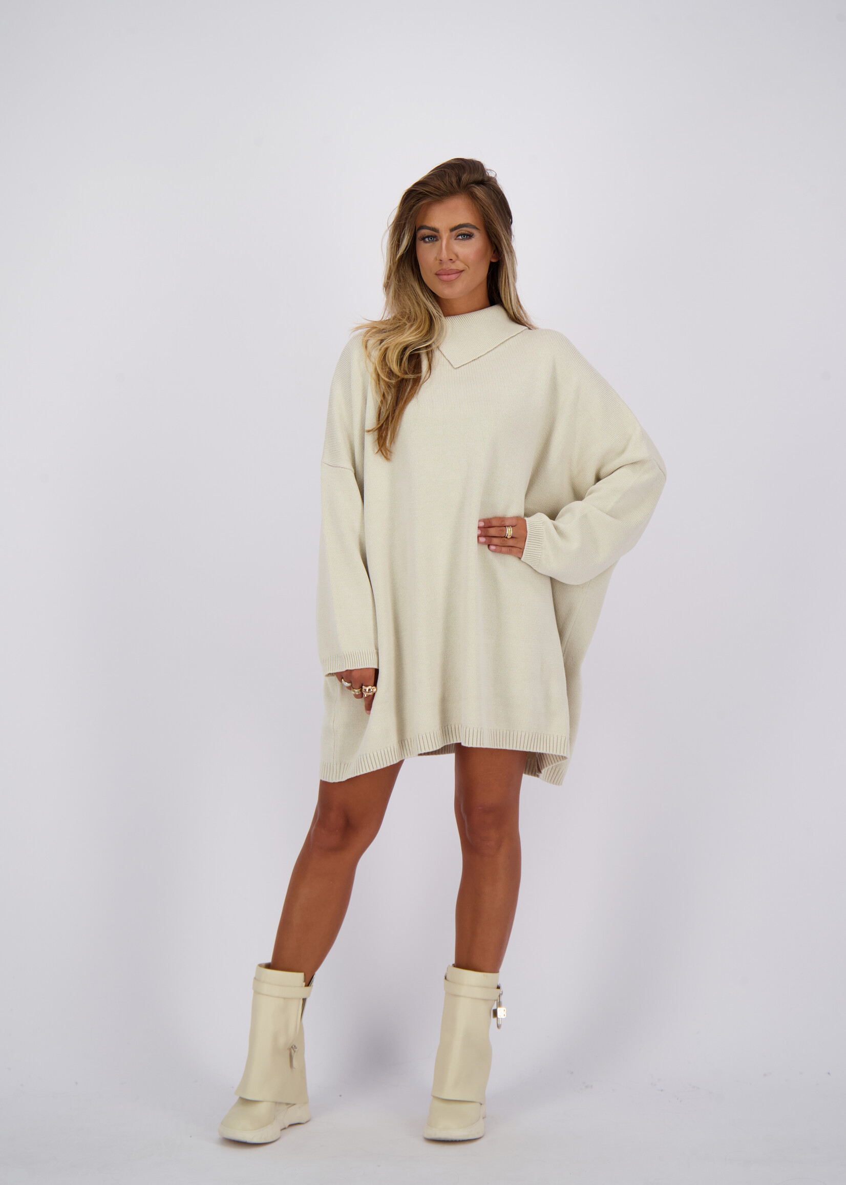 Reinders Maeve Knit Dress Creme