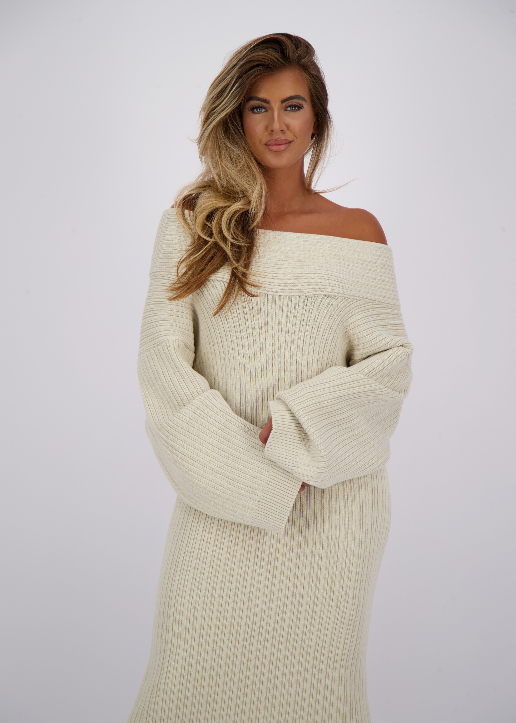 Reinders Kourtney Knit Dress Creme