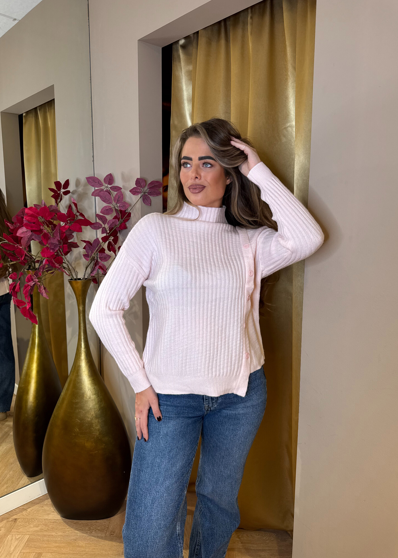 Col Trui Knoopjes Roze | Lilly