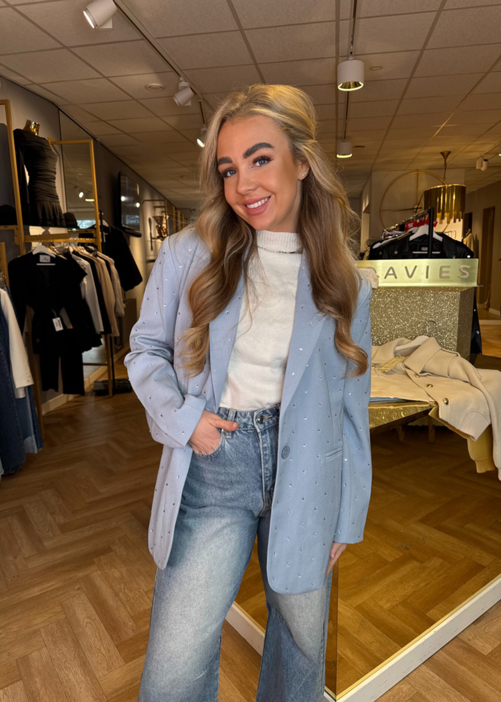 Ambika Blazer Strass Blauw | Manon