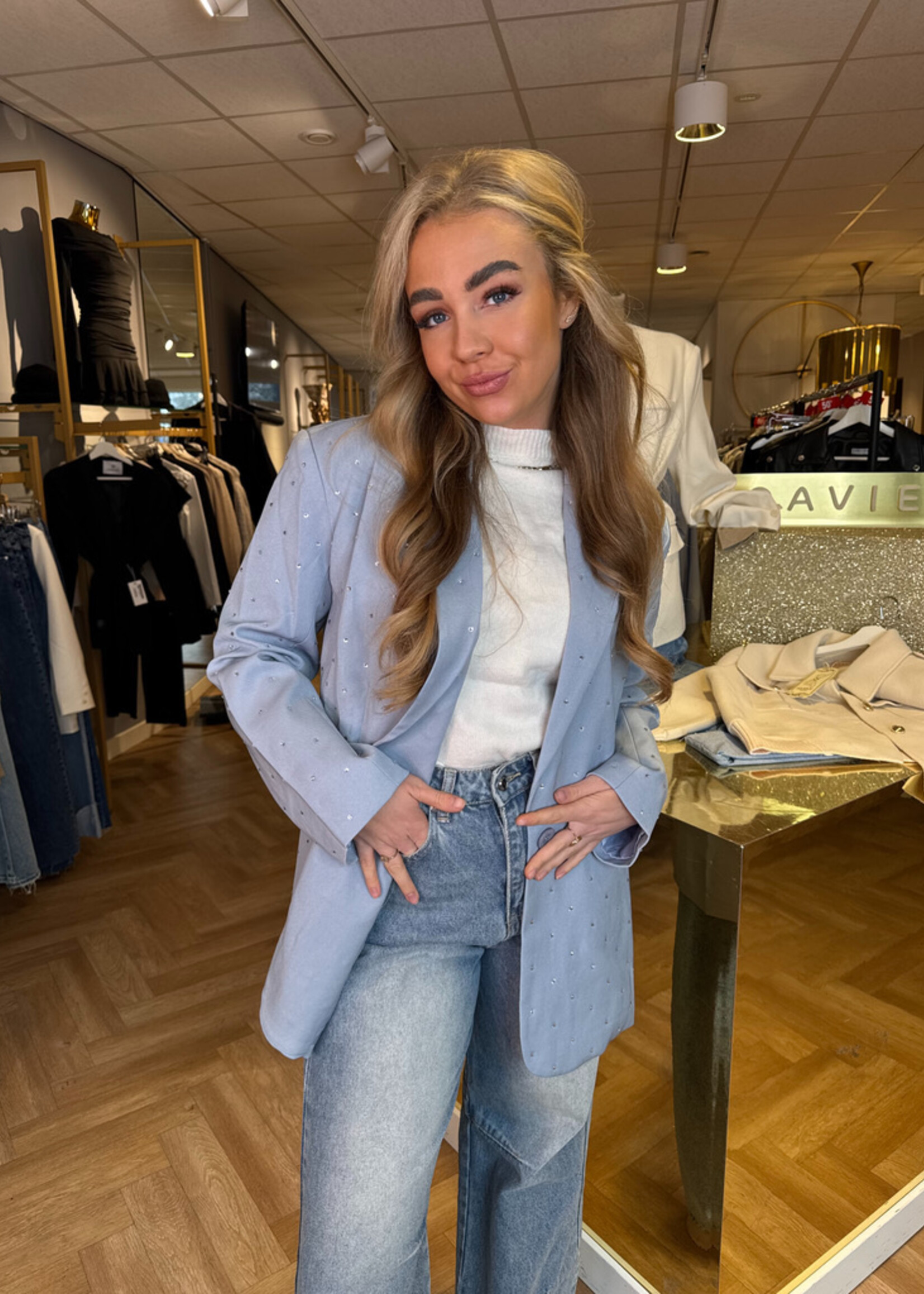 Ambika Blazer Strass Blauw | Manon
