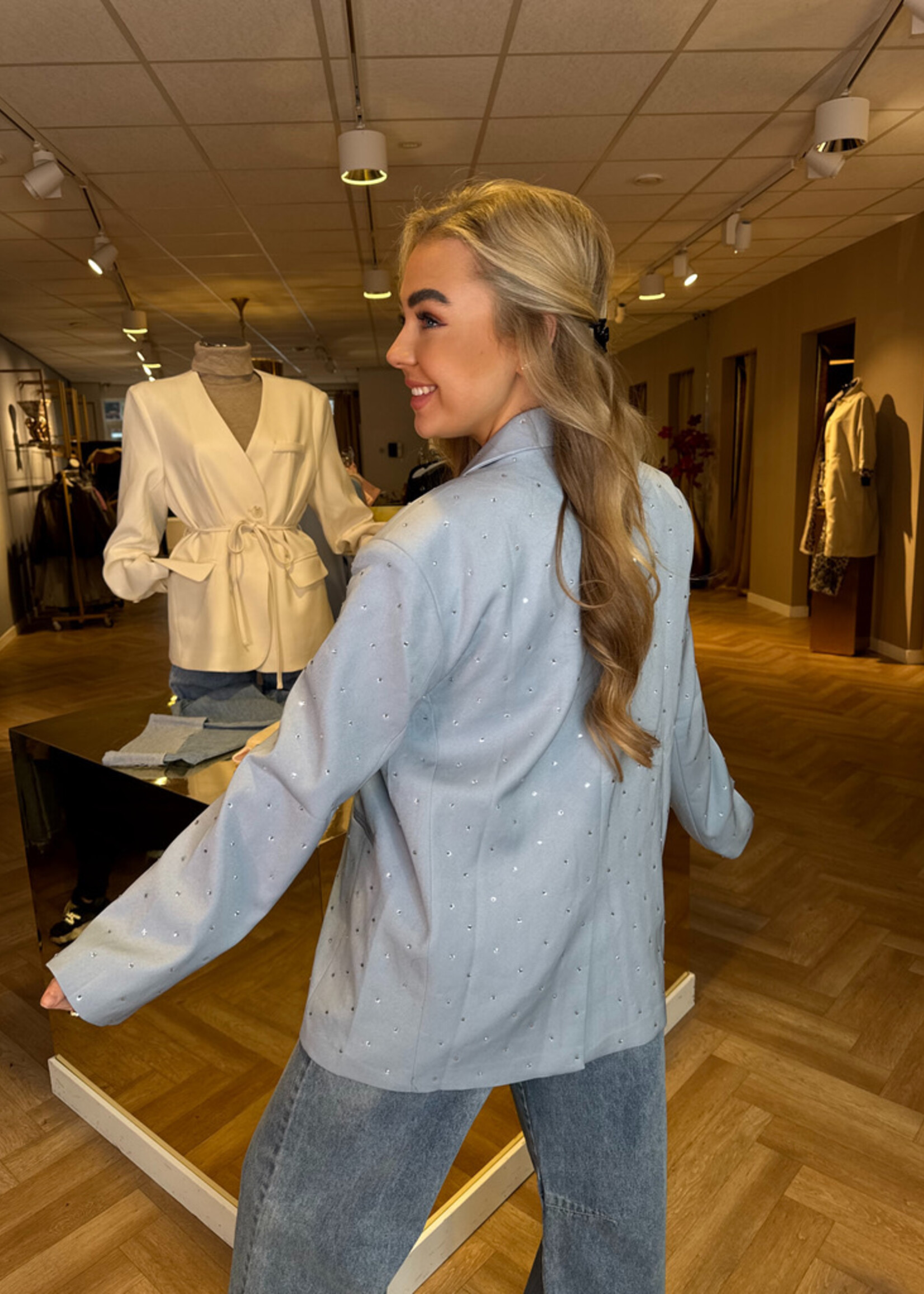 Ambika Blazer Strass Blauw | Manon