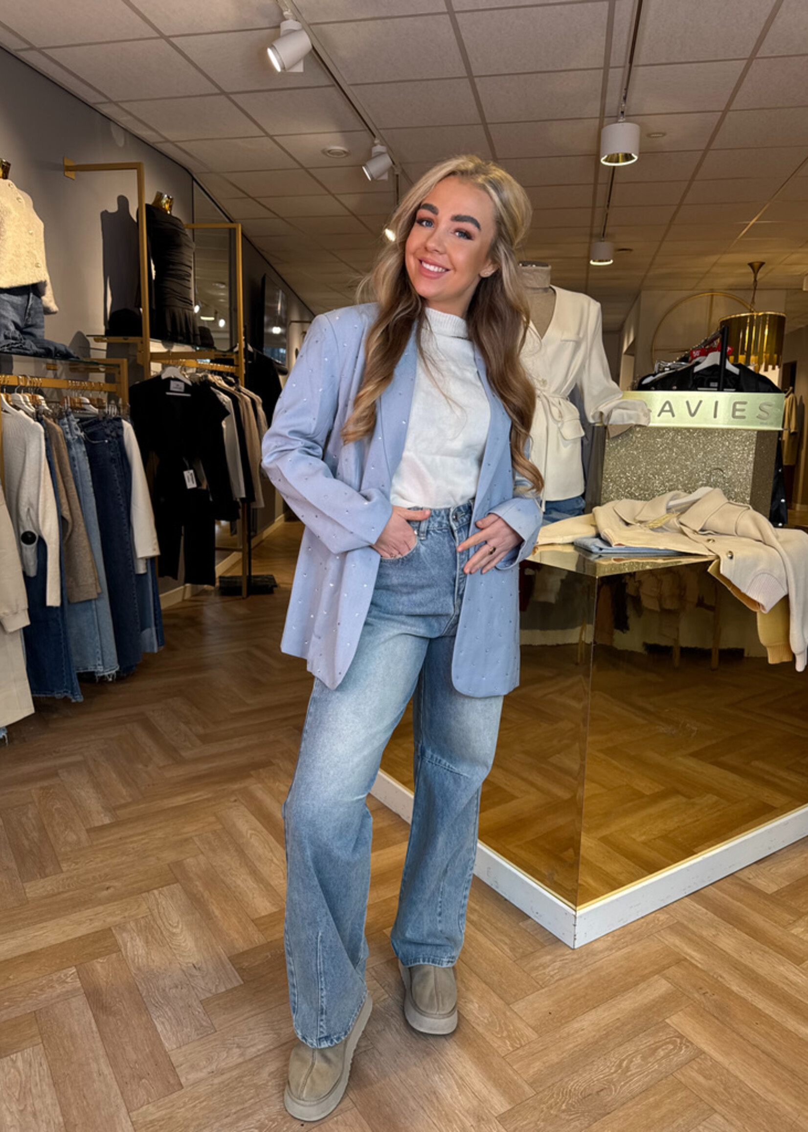 Ambika Blazer Strass Blauw | Manon
