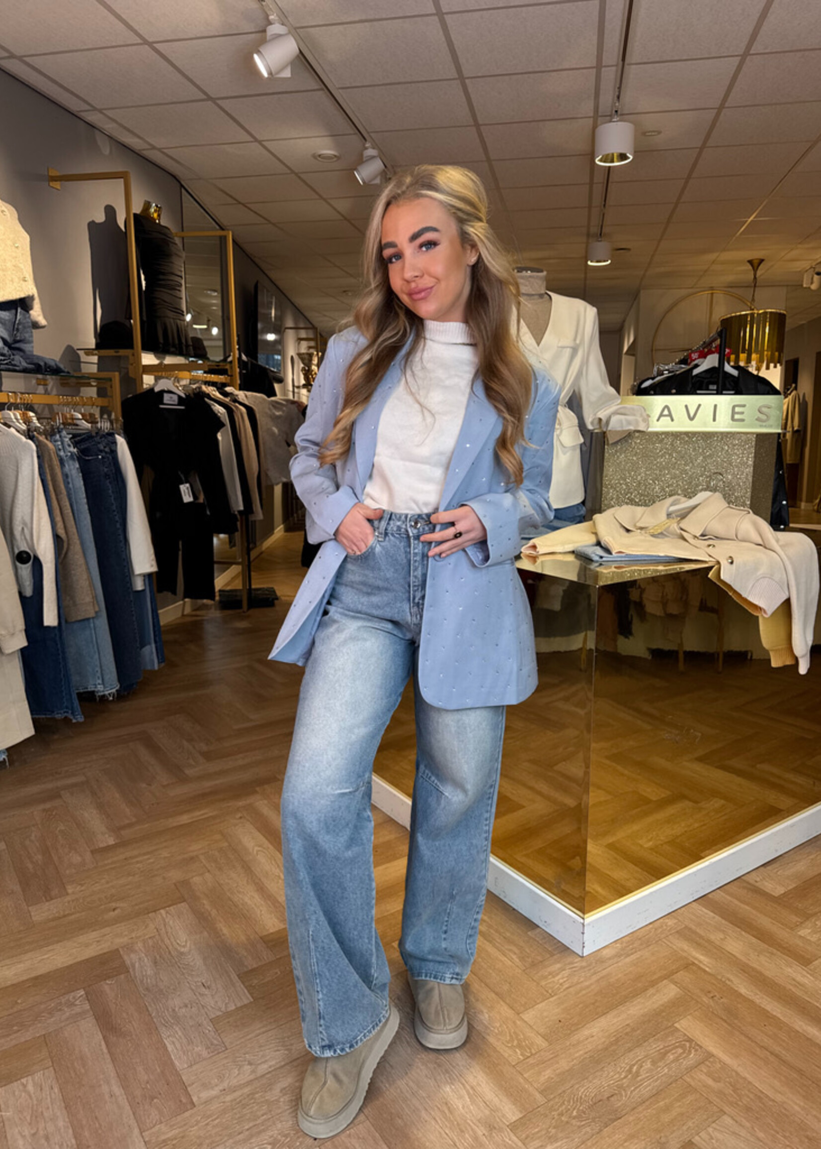 Ambika Blazer Strass Blauw | Manon