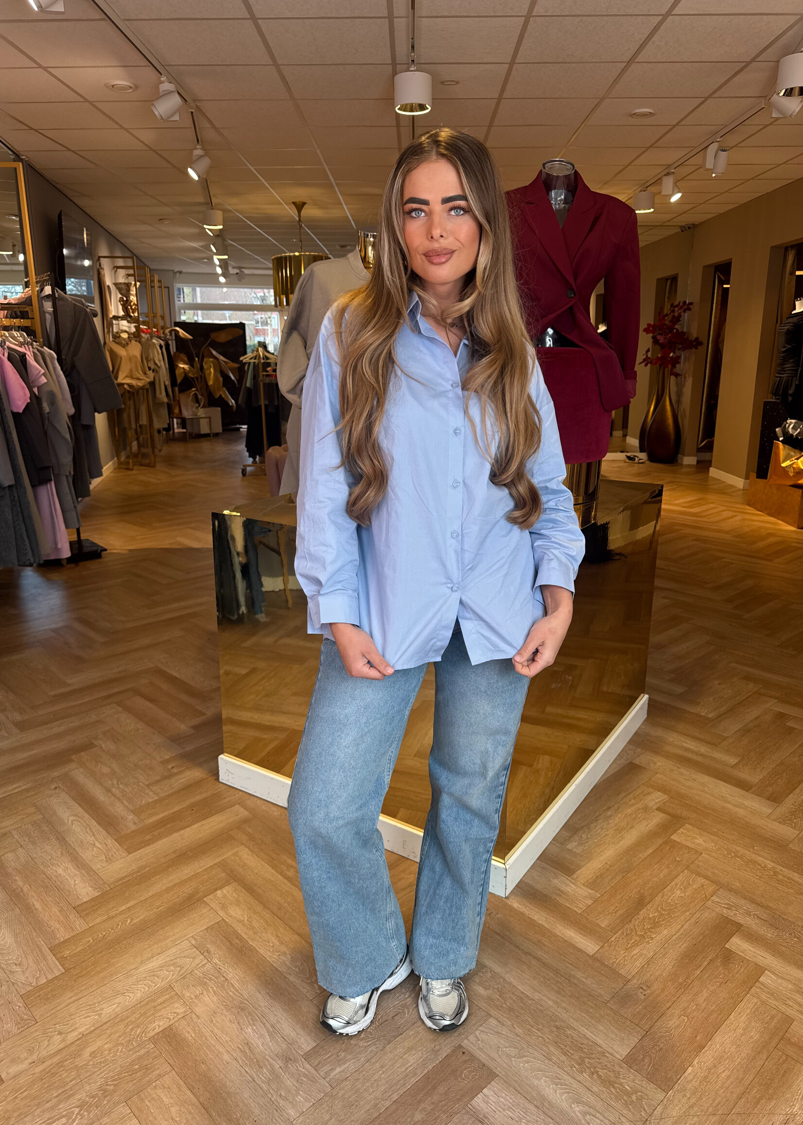 Oversized Blouse Blote Rug Blauw