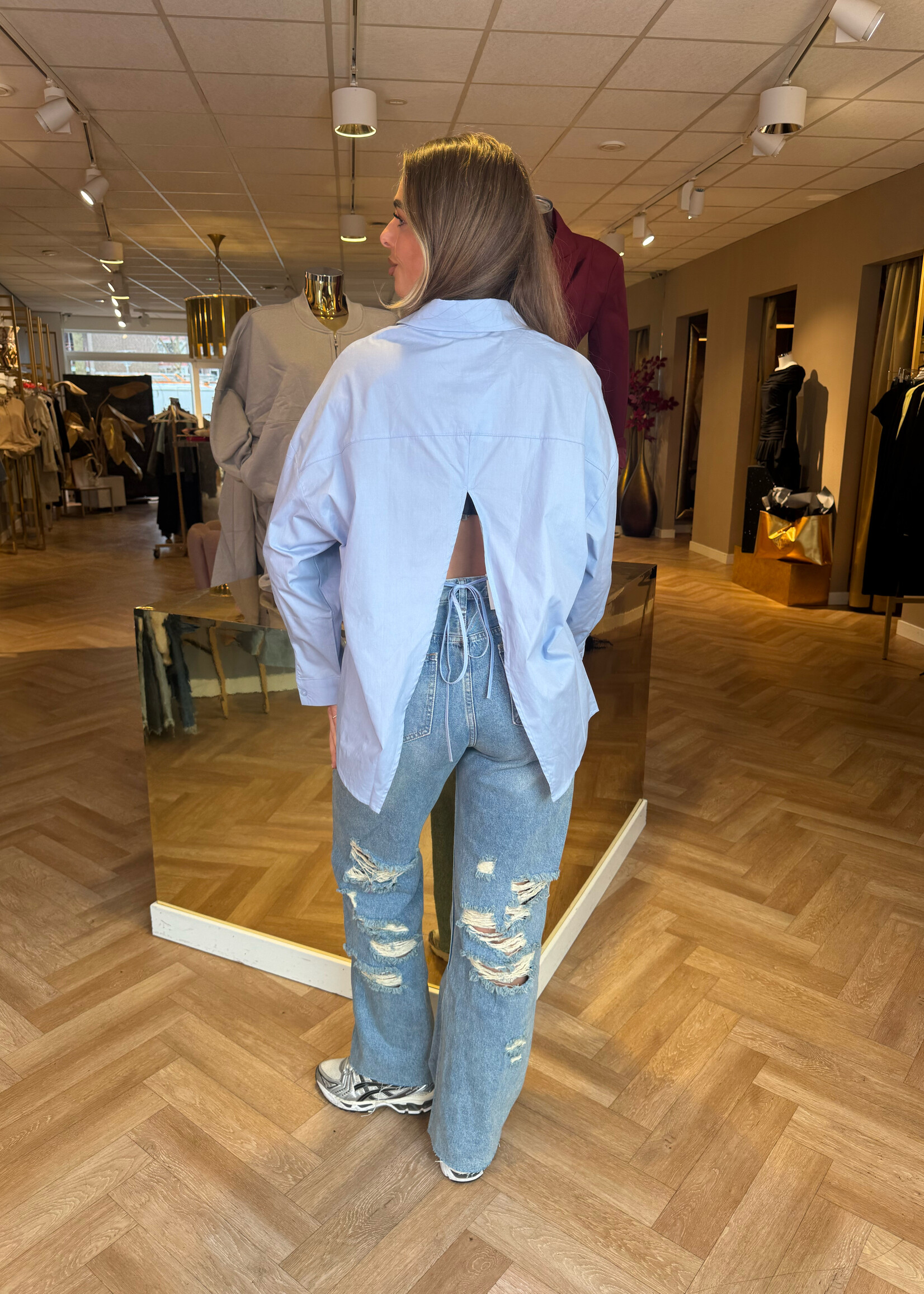 Oversized Blouse Blote Rug Blauw