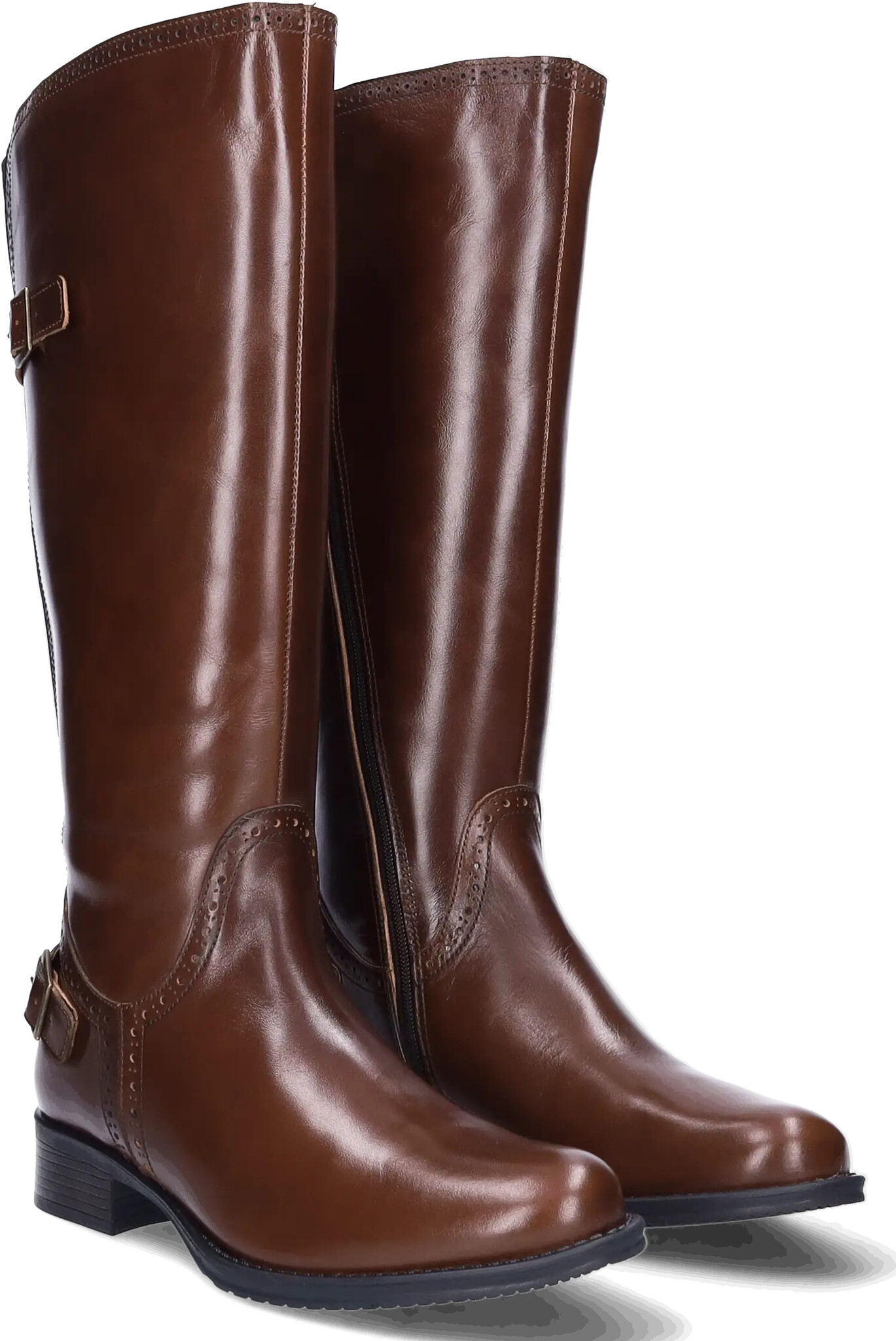 Napoli - Cognac - Wide Calf Boots - JJ Footwear US