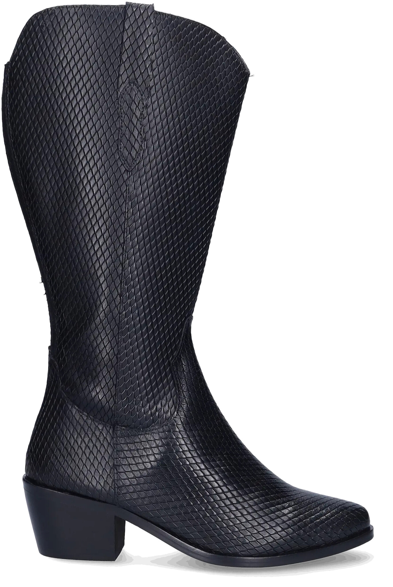 Ely - Black - Wide Calf Cowboy Boots - JJ Footwear US