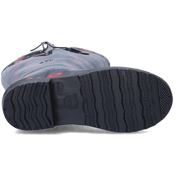 Wellies Wellies - Black Red Flowers