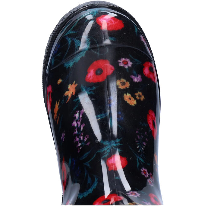 Wellies Wellies - Black Red Flowers