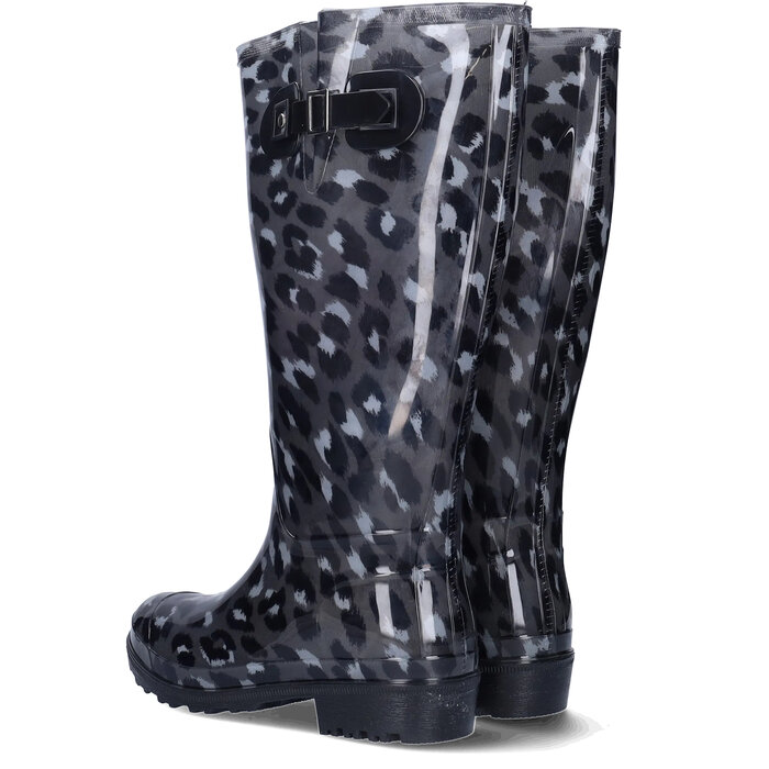 Wellies Wellies - Black Gray Leopard