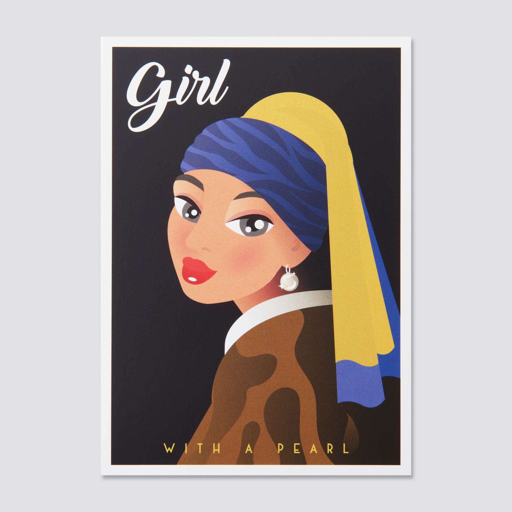 A6 postcard after Girl with a Pearl Earring