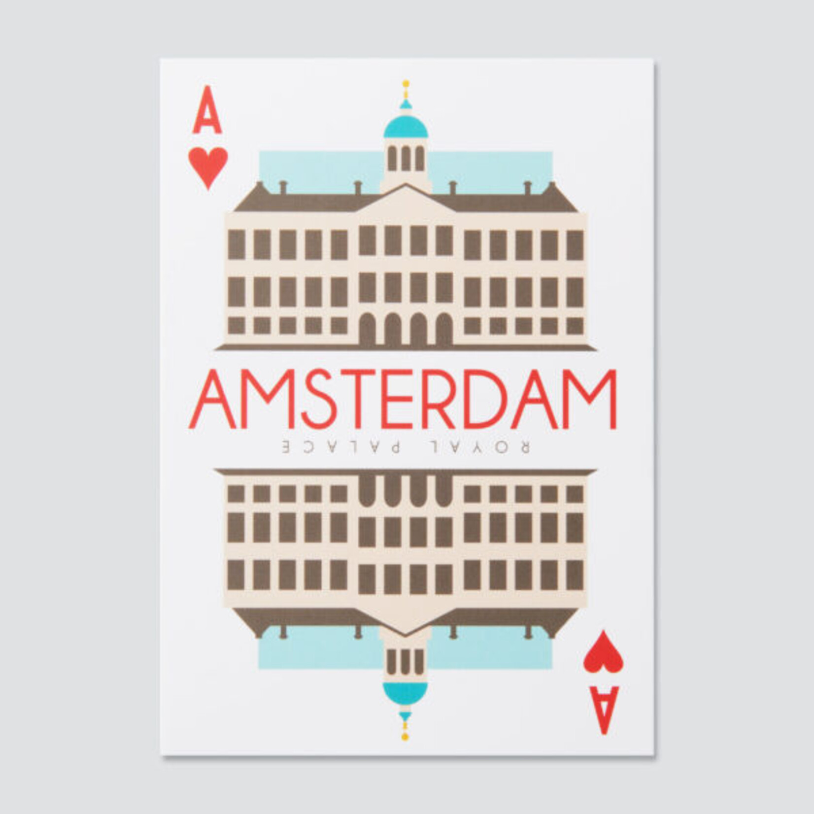 A6 postcard Amsterdam playcard The Royal Palace Dam square