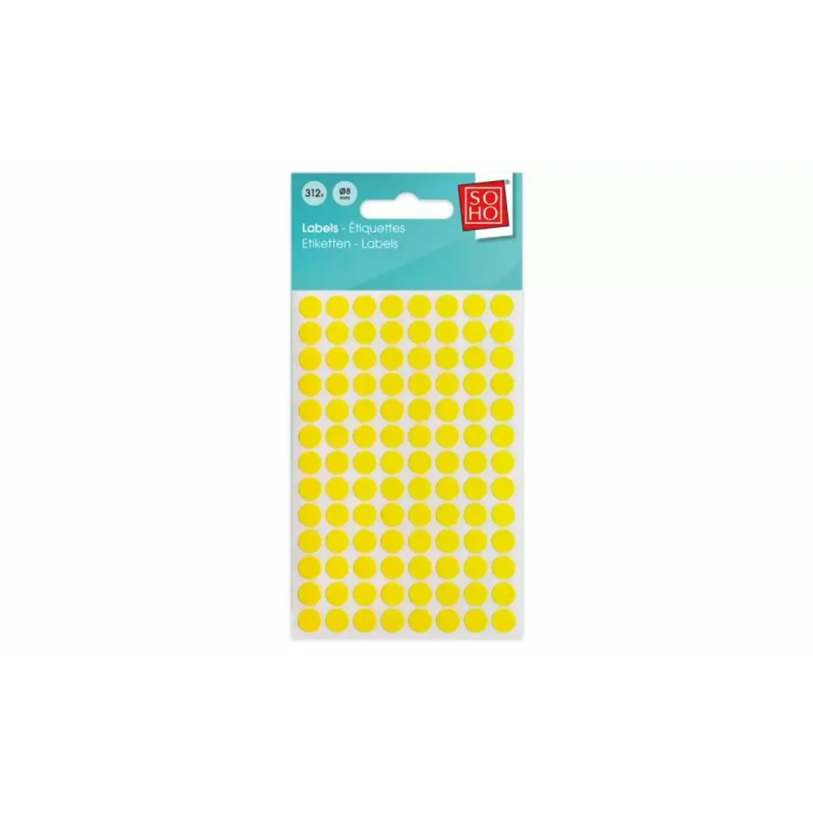 Soho 21. Etiketten geel Ø8mm 312 stuks