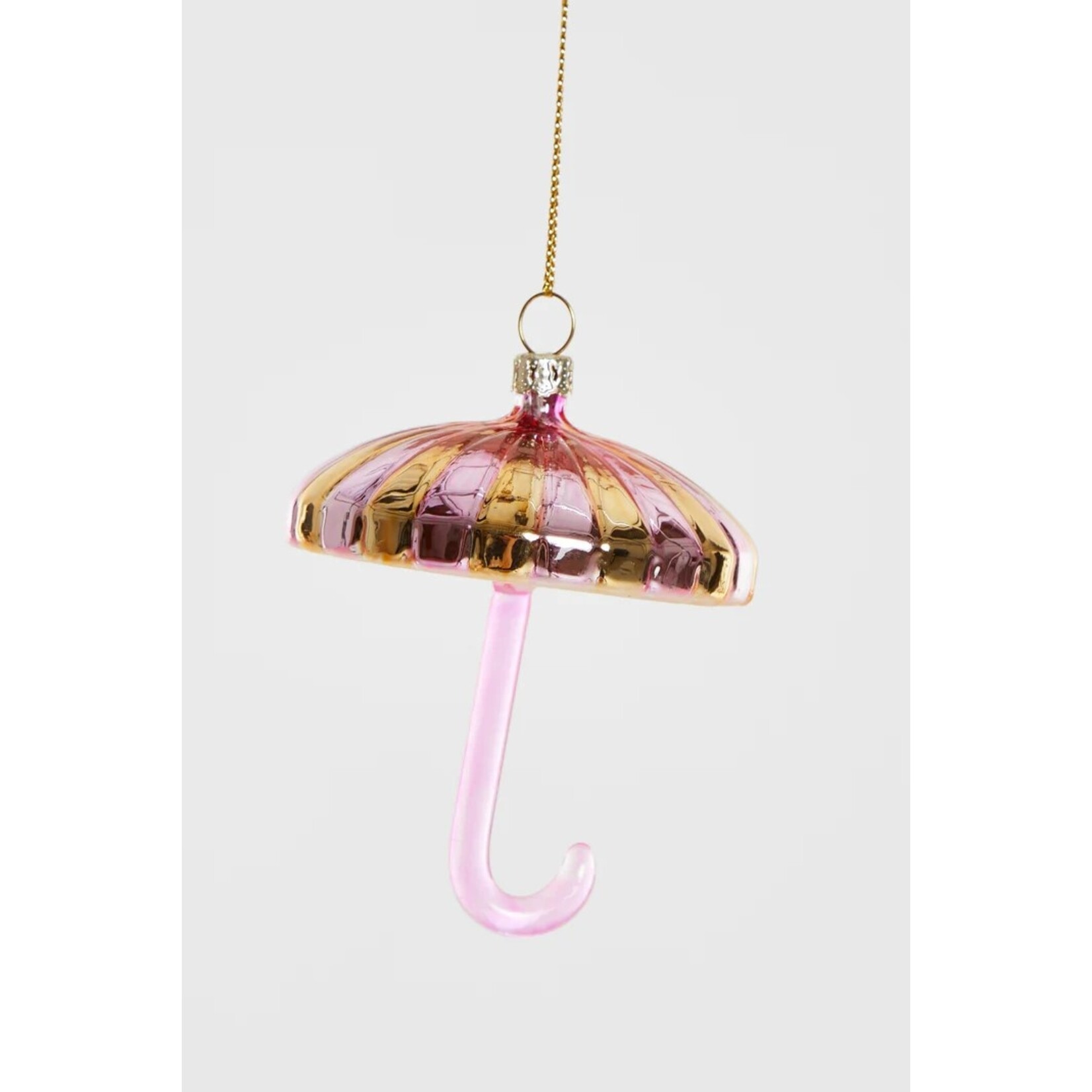 Yup in de boom Paraplu Goud-Roze Kerstornament
