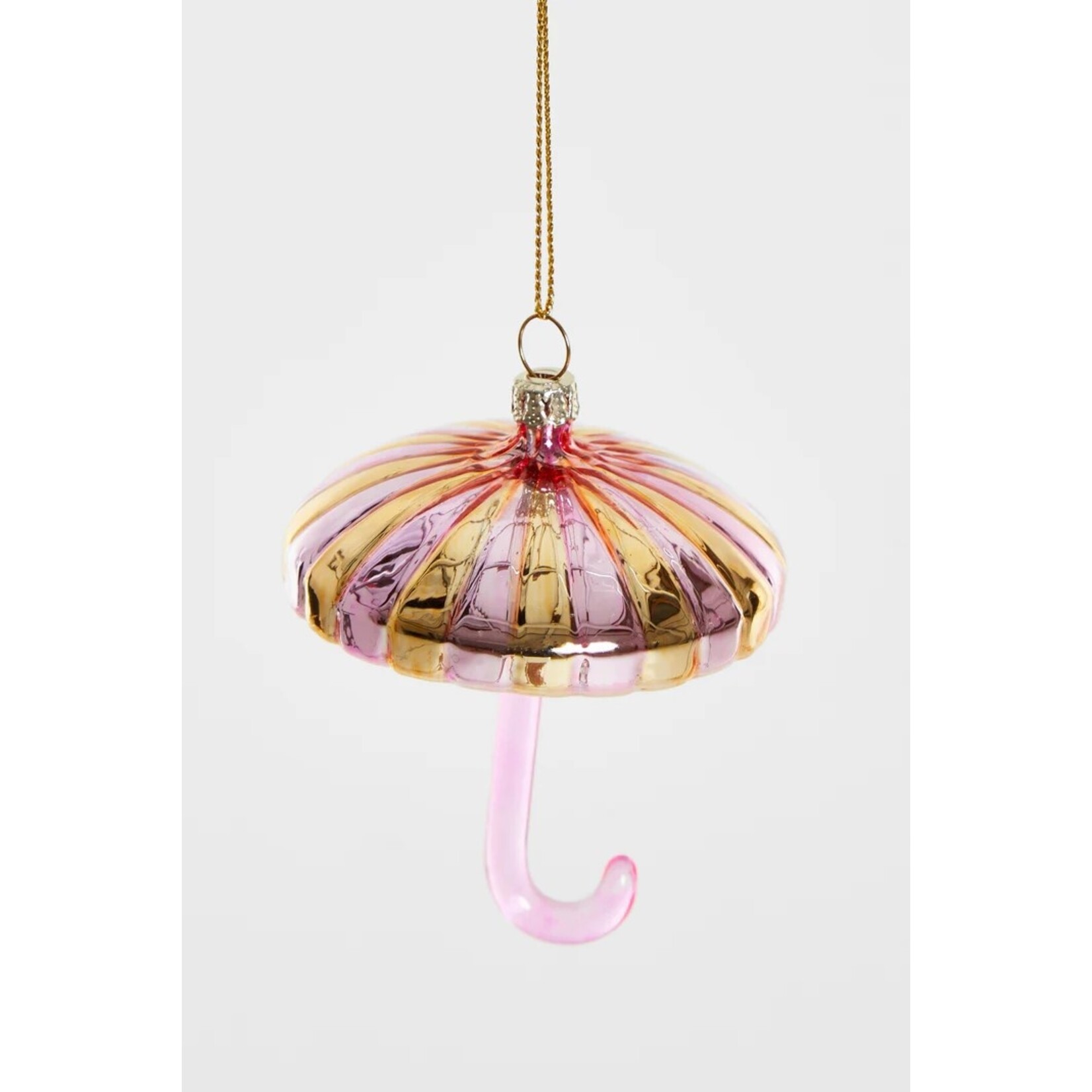 Yup in de boom Paraplu Goud-Roze Kerstornament