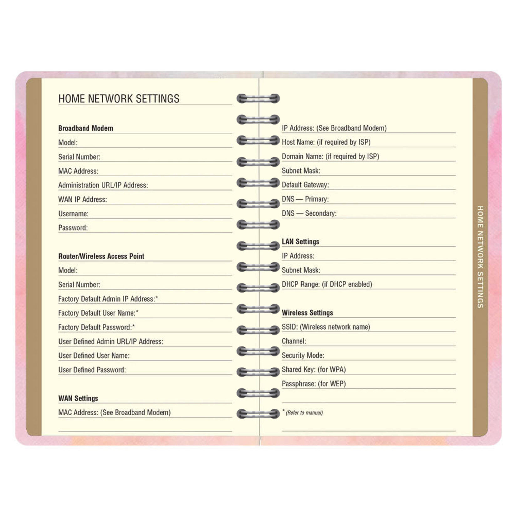 Peter Pauper Logboek Internet address & Password Peter Pauper Watercolor Sunset