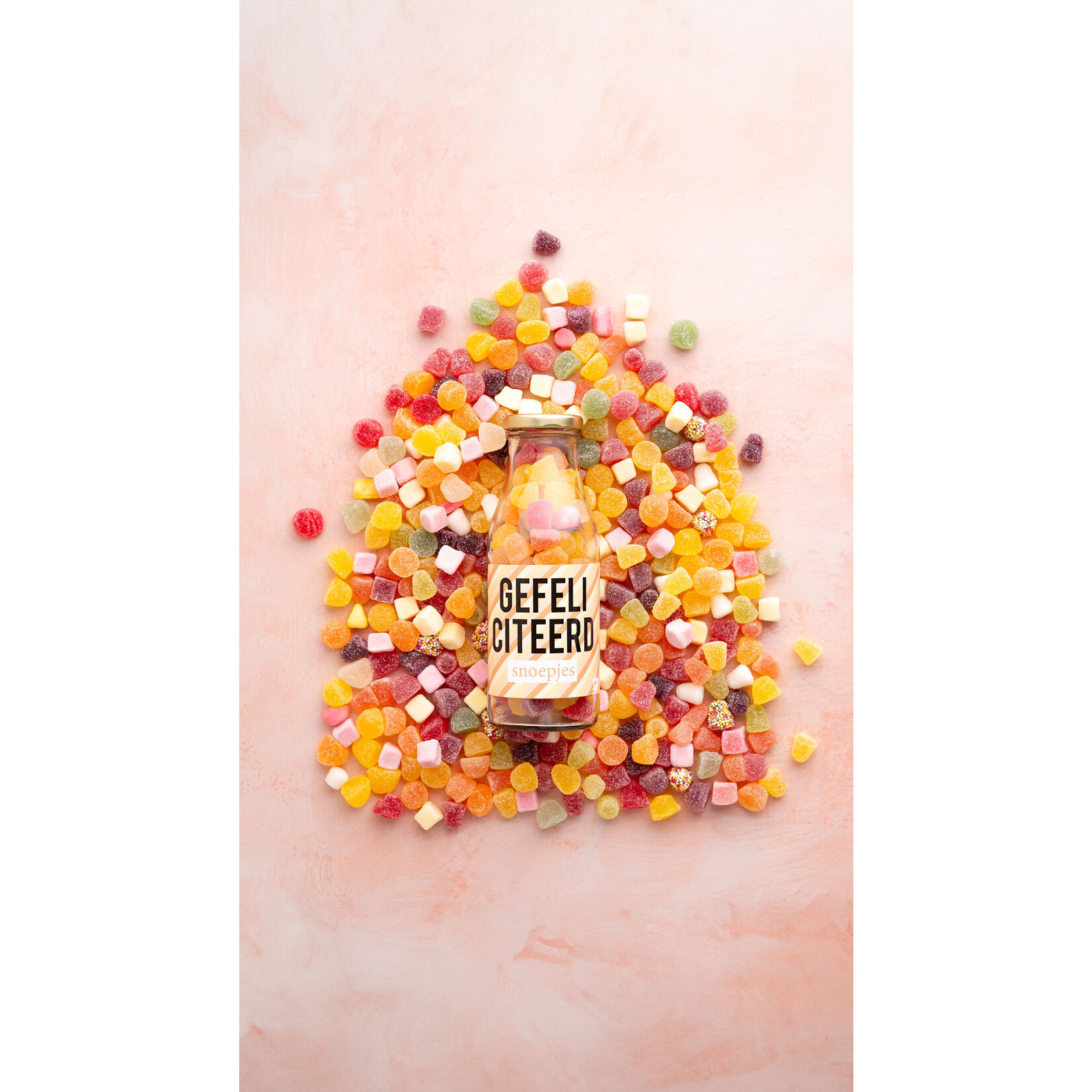 Eat your present Feliciteer-snoep - snoep in fles