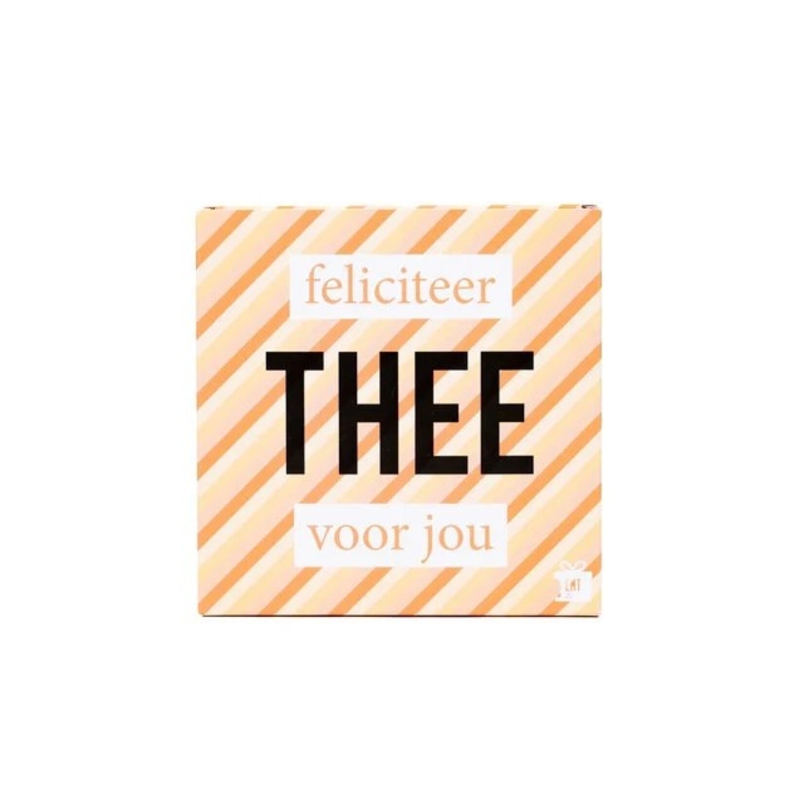 Eat your present Feliciteer-thee - thee in cadeau-doosje