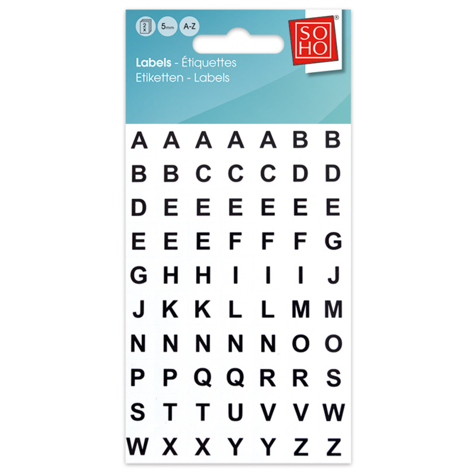 Soho Plakletters A-Z 5mm 2 vel