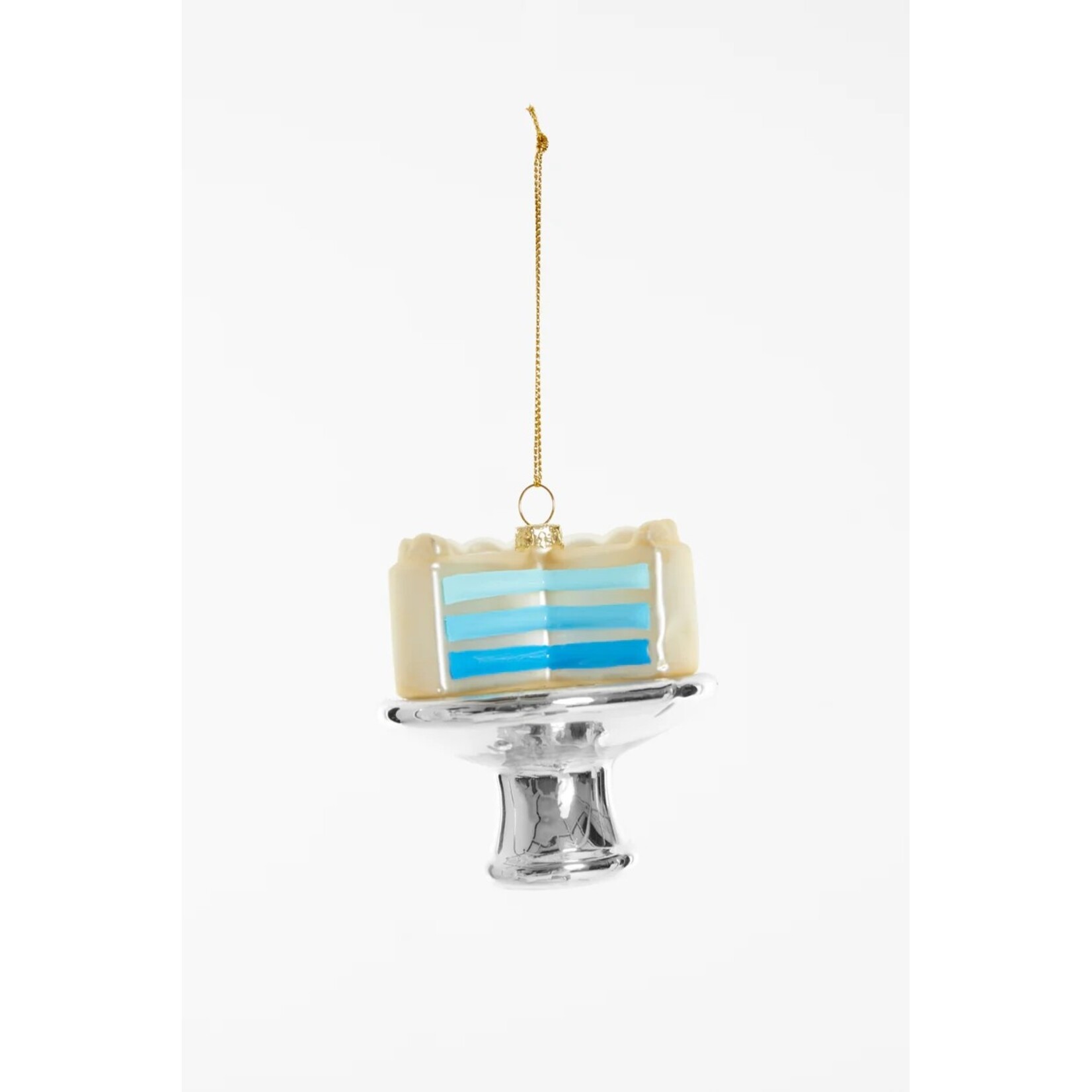 Gender reveal taart blauw Kerstornament