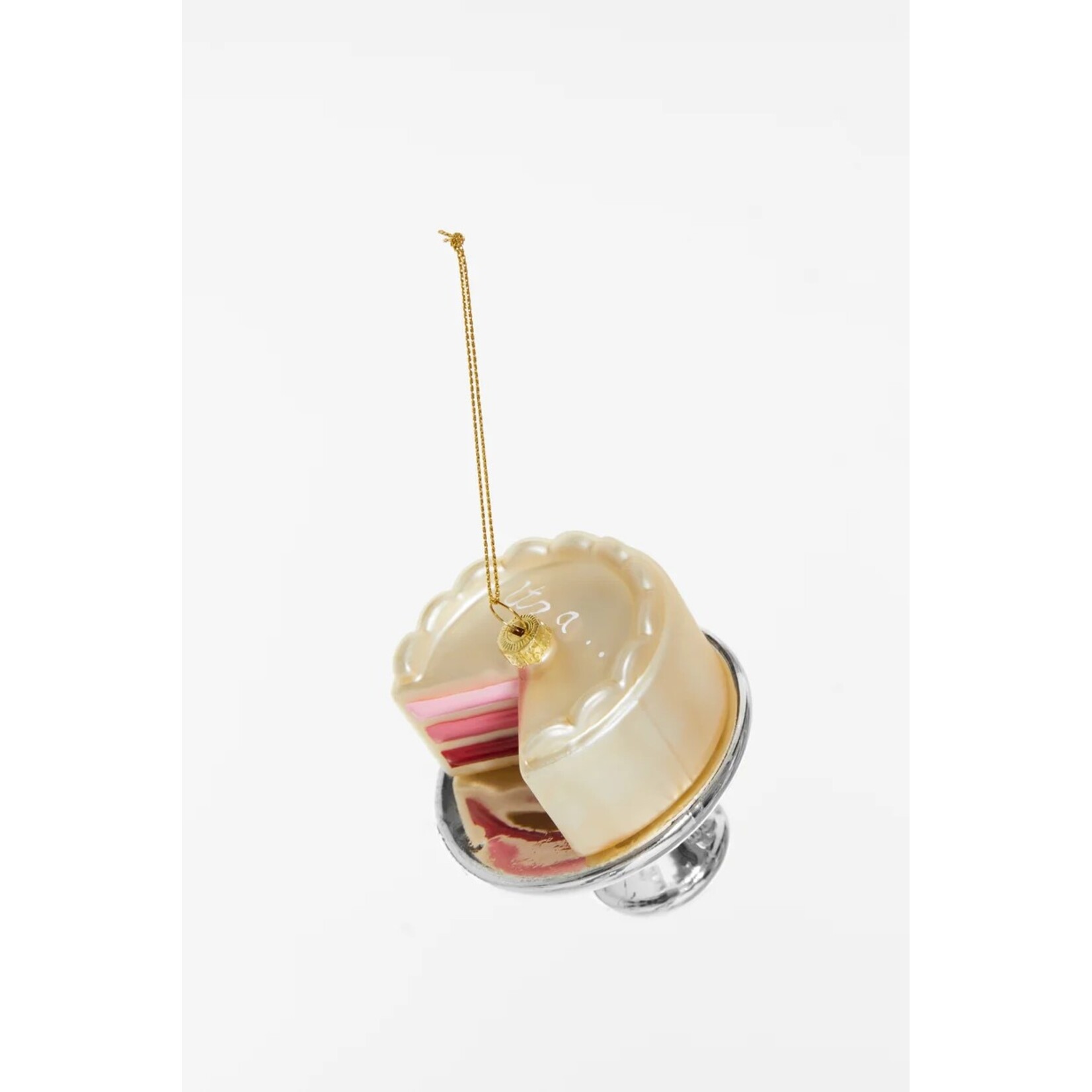 Gender reveal taart roze Kerstornament