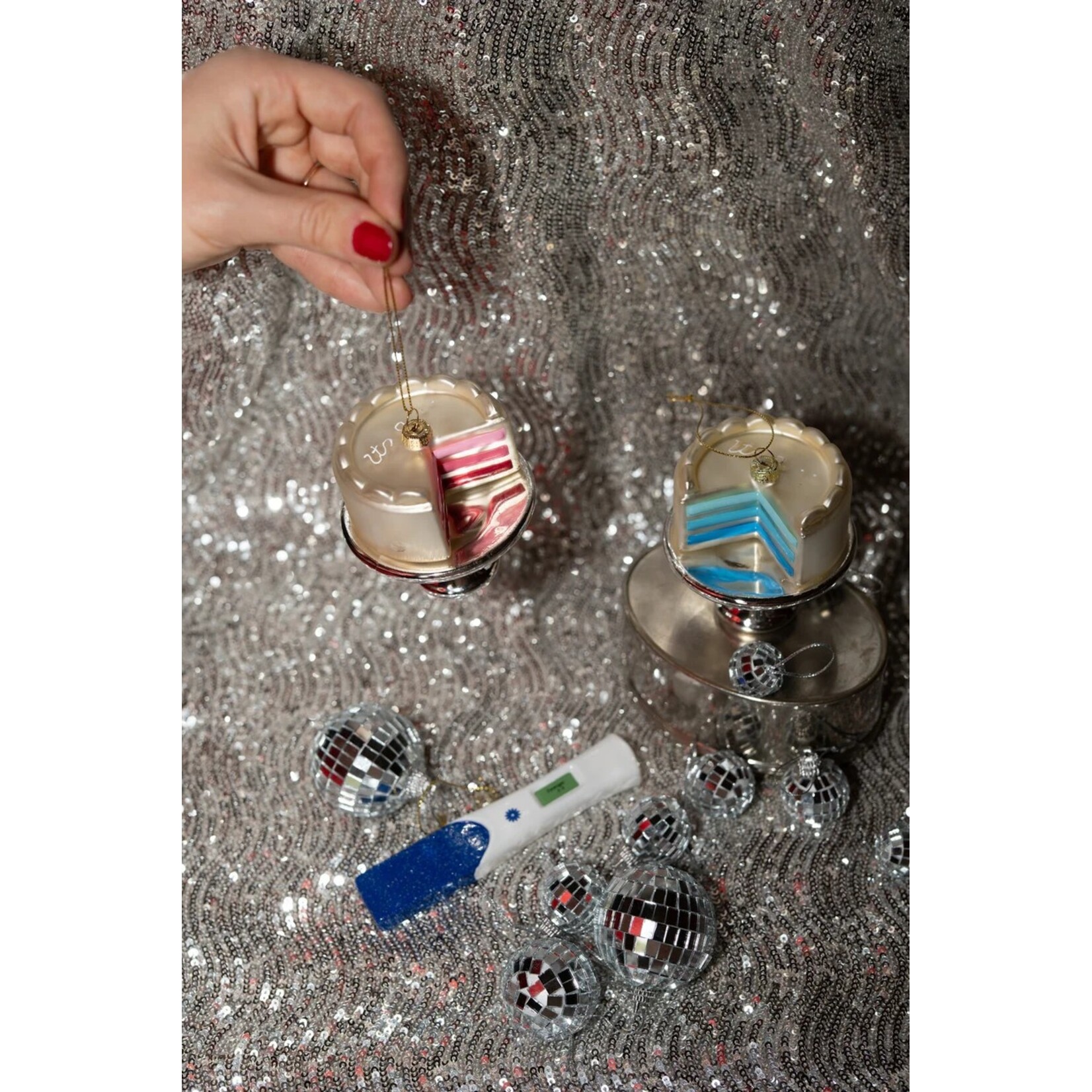 Yup in de boom Gender reveal taart roze Kerstornament