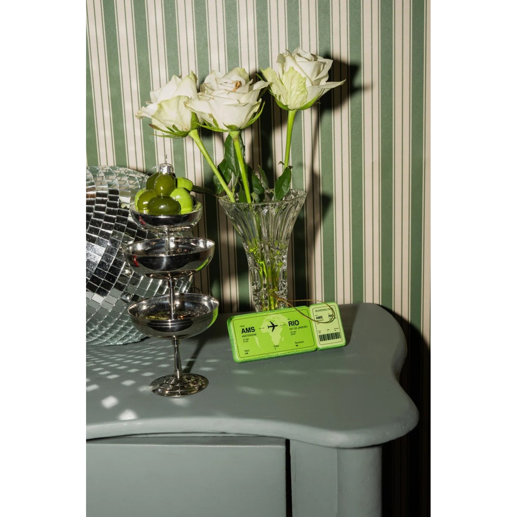 Boardingpass Amsterdam - Rio de Janeiro Kerstornament