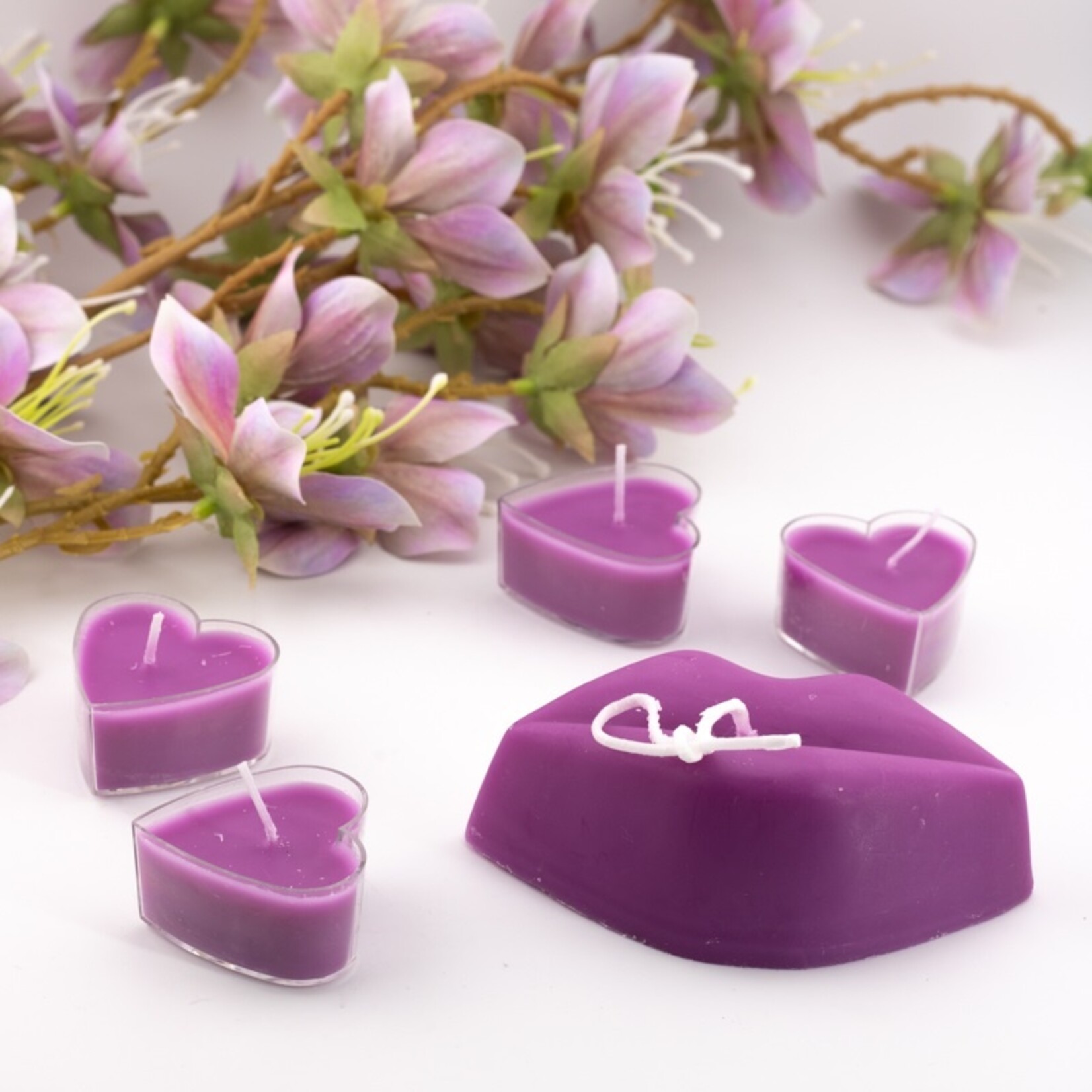 Homebound Waxinelichtje hart, pak van 4 paars