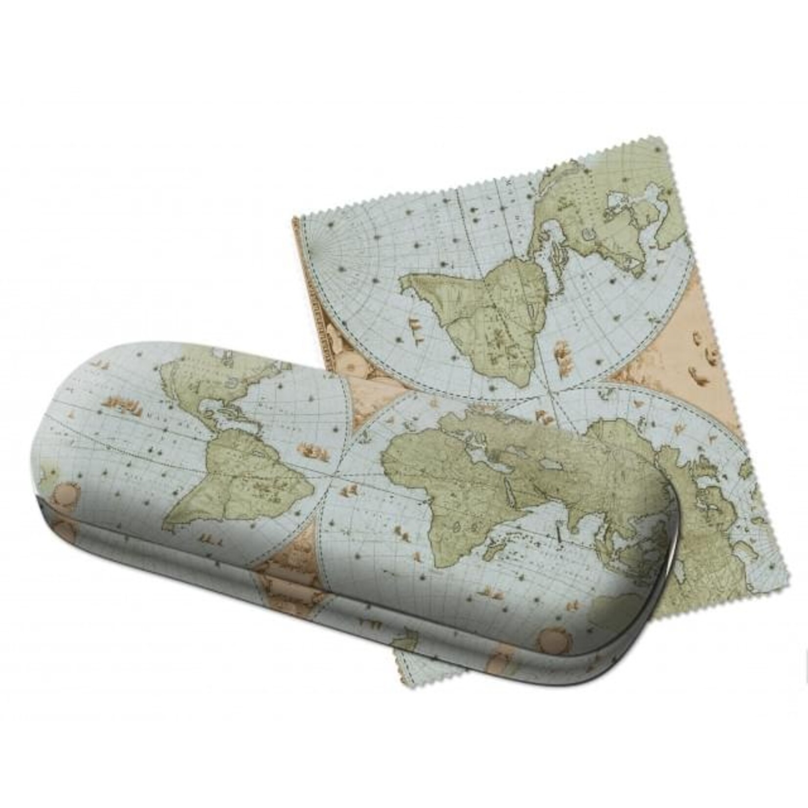 Brillenkoker incl. brillendoekje: Wandkaart van de wereld door Joan Blaeu, Het Scheepvaartmuseum