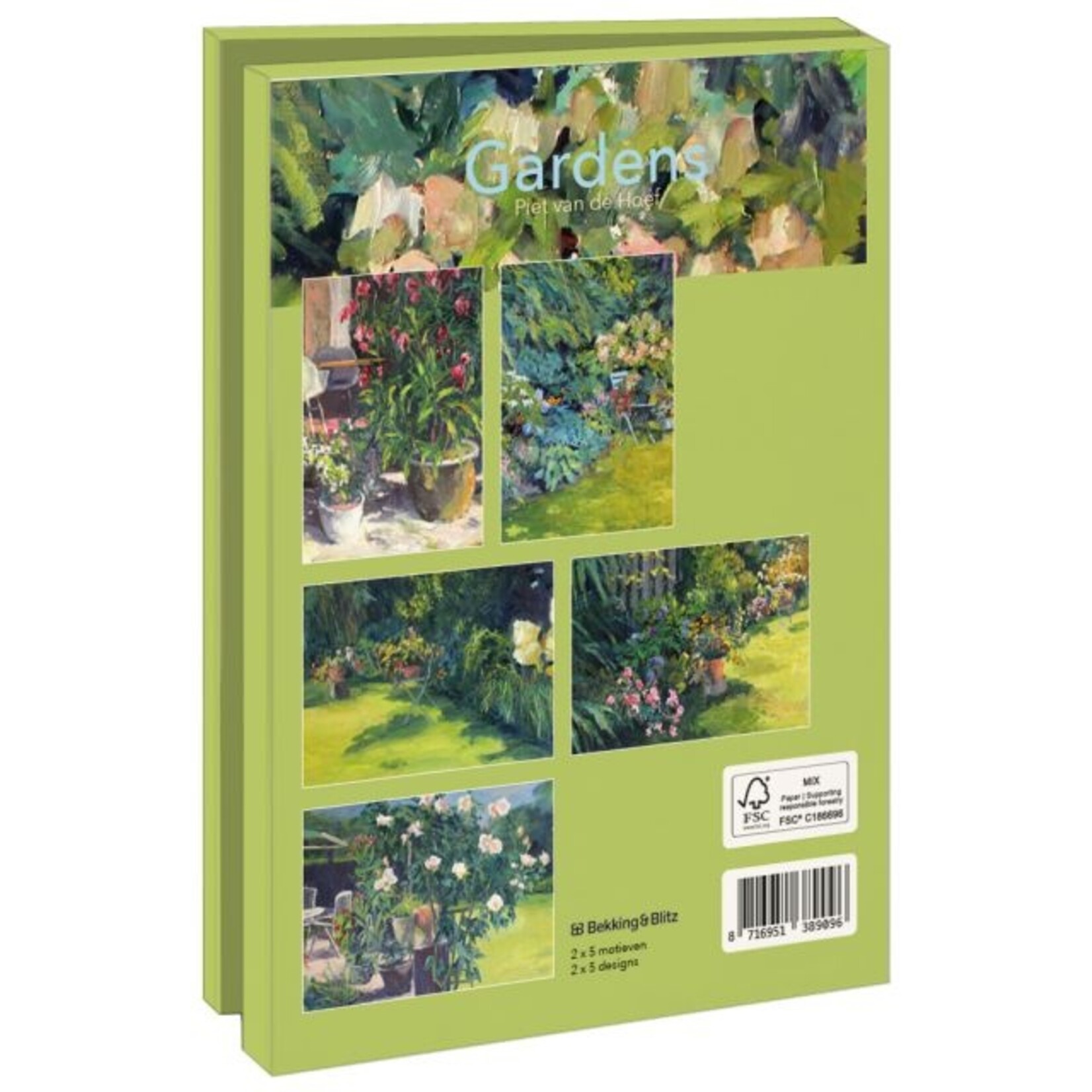 Kaartenmapje met env, groot: Gardens, Piet van de Hoef FSC claim: FSC Mix 70%