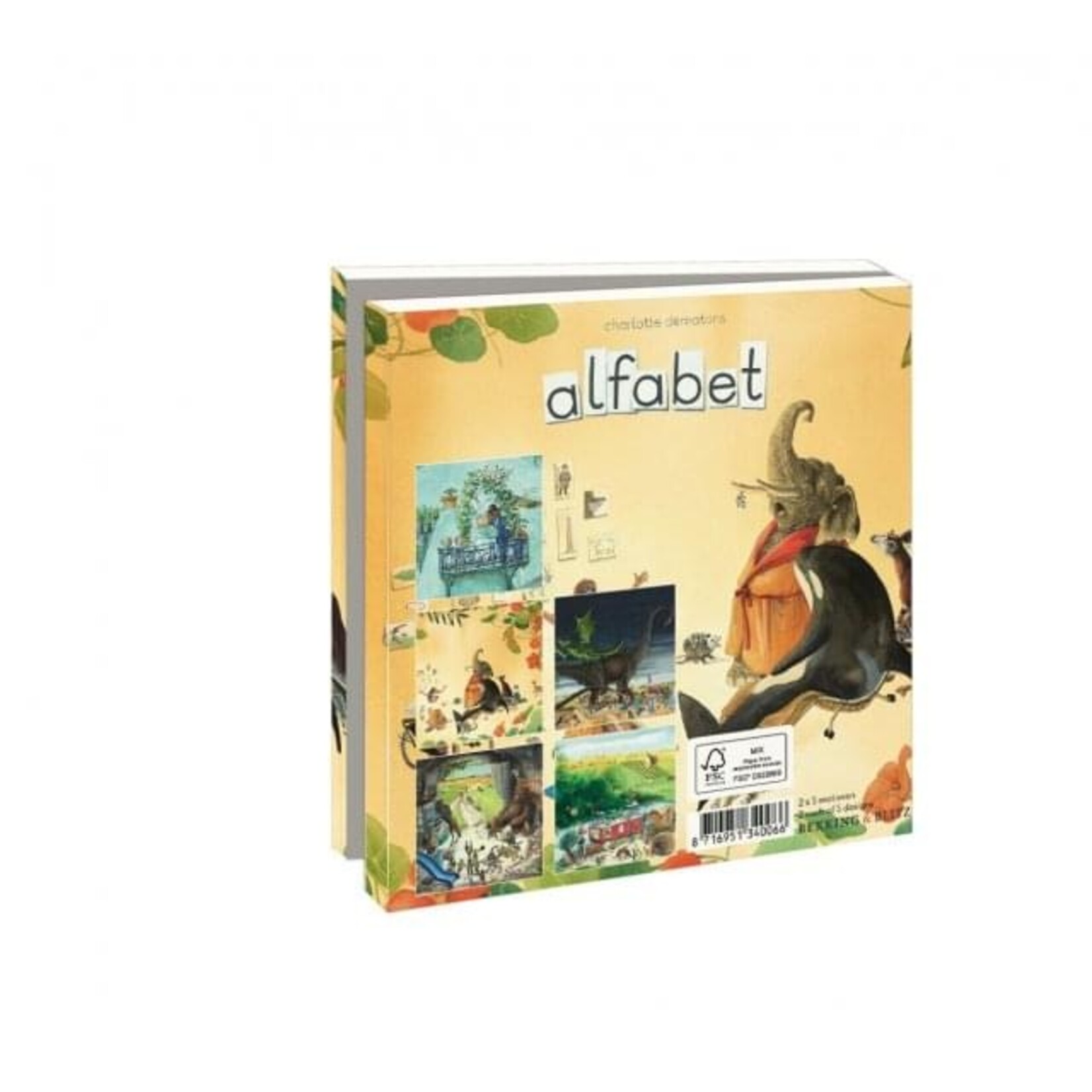 Kaartenmapje met env, vierkant: Alfabet, Charlotte Dematons