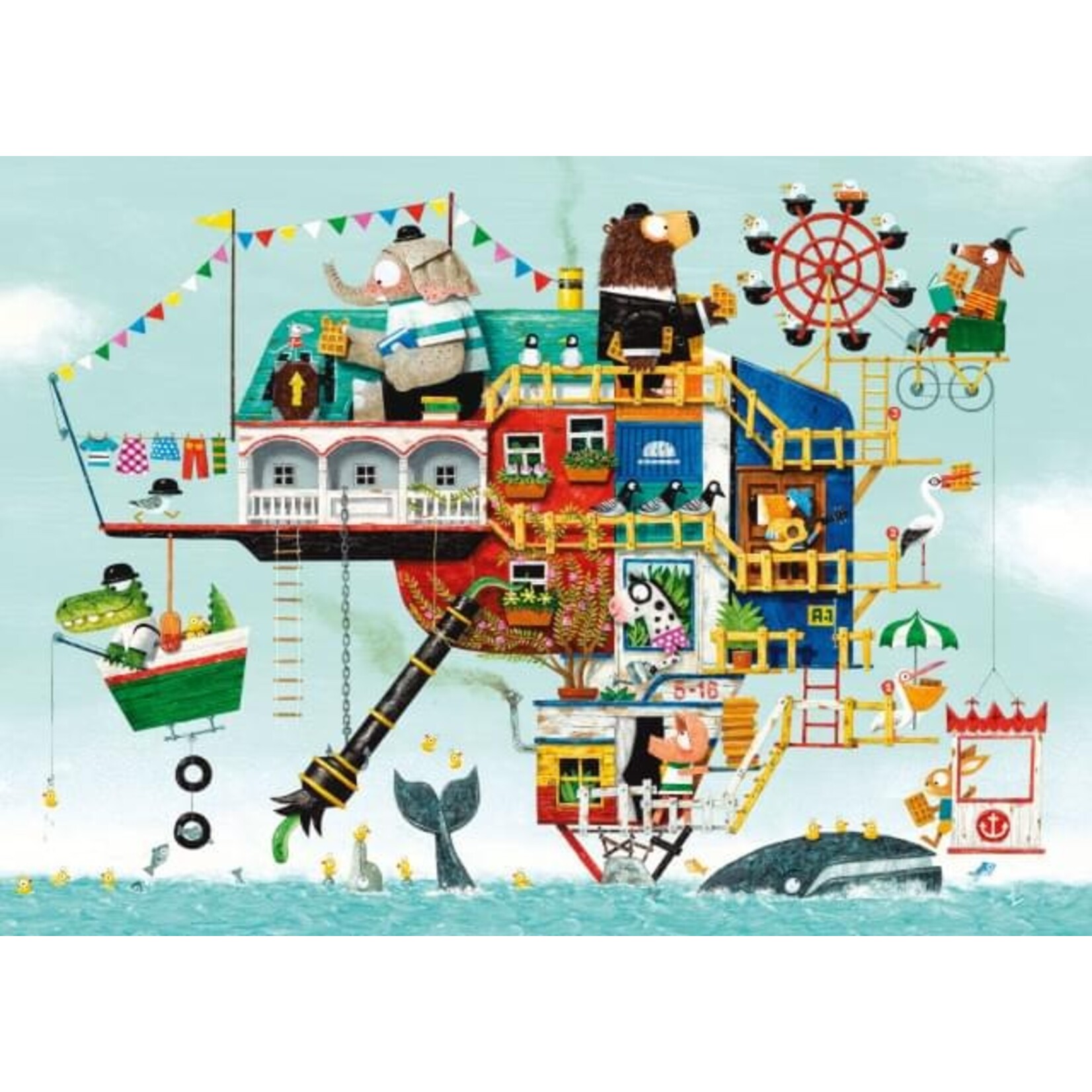 Puzzel (200 stukjes): Boek 'Het eiland van Olifant', Leo Timmers