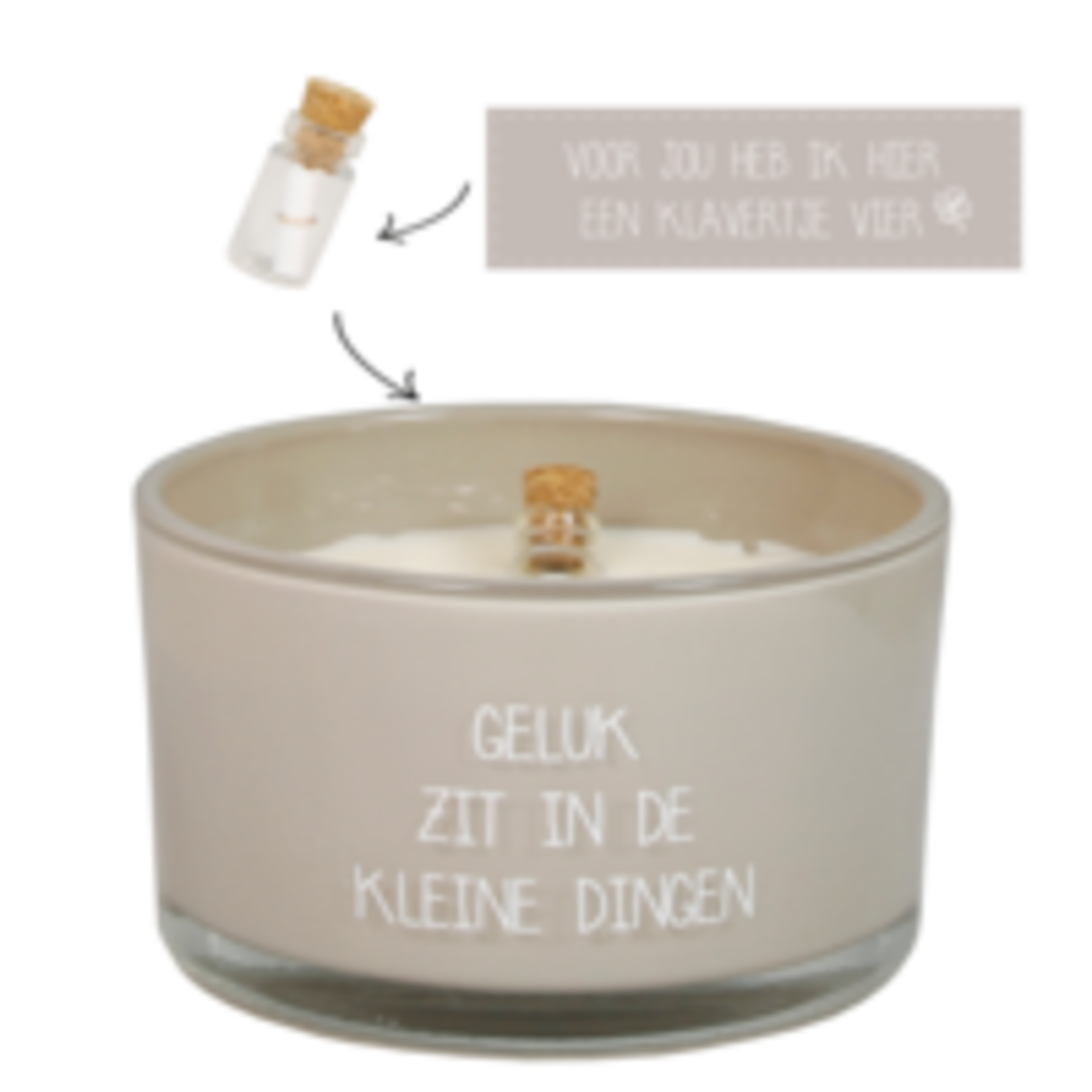 FLESSENPOST KAARS - GELUK ZIT IN DE KLEINE DINGEN