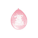 Ballonnen Hoera een meisje 8/ 30cm