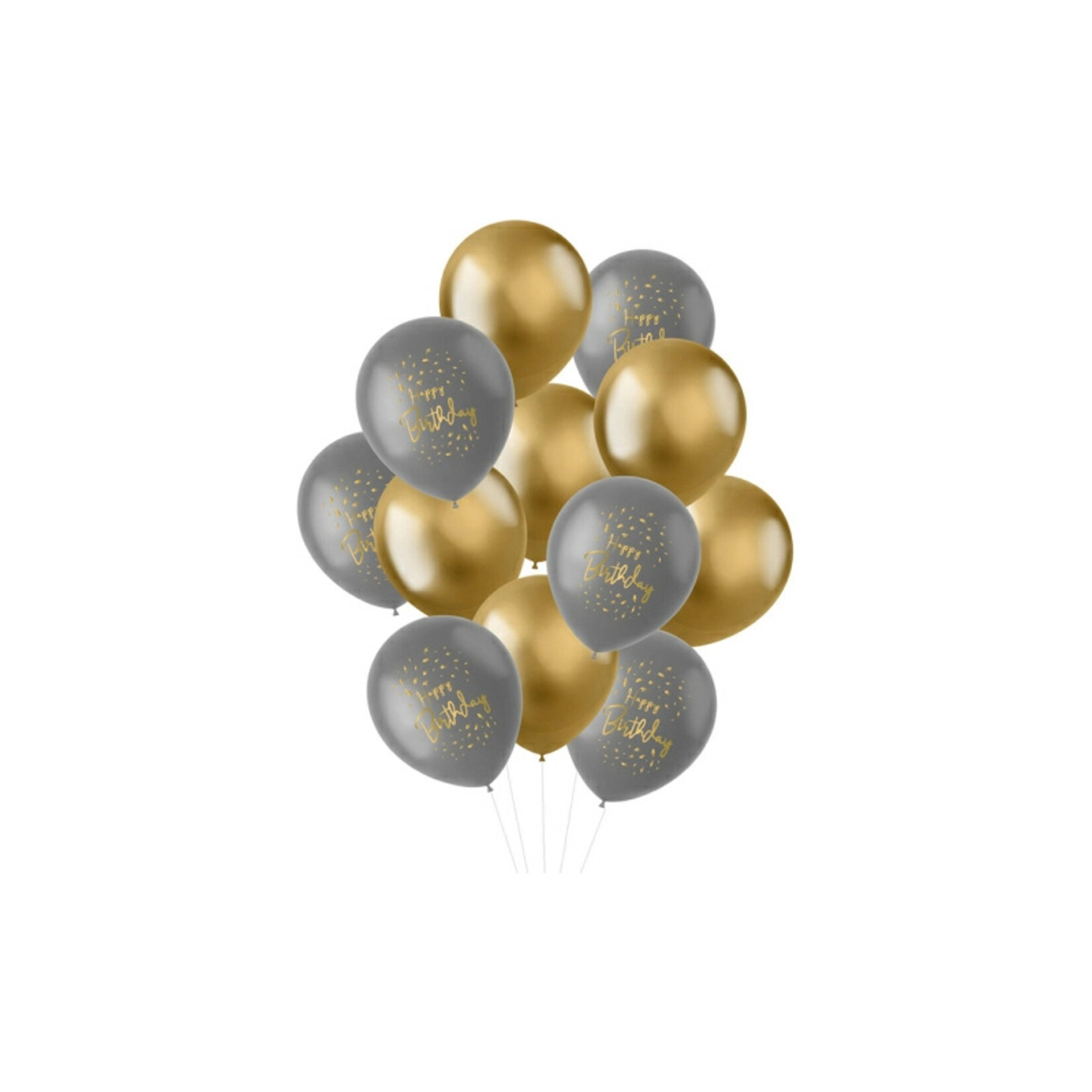 Ballonnen Happy B-day Grey 12/ 30cm