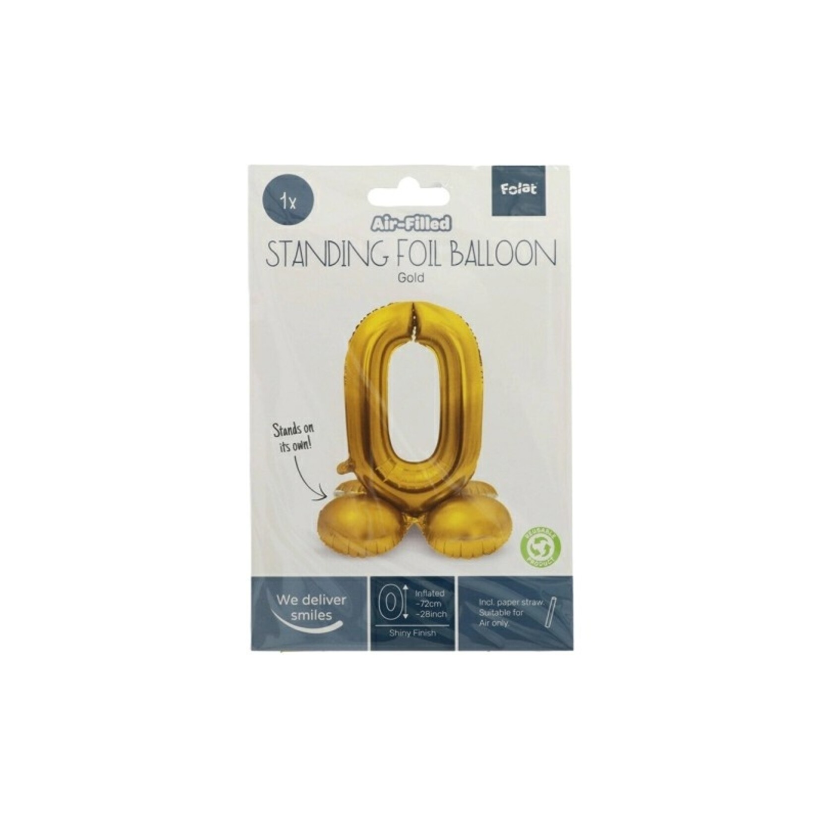 Staande cijferballon 0