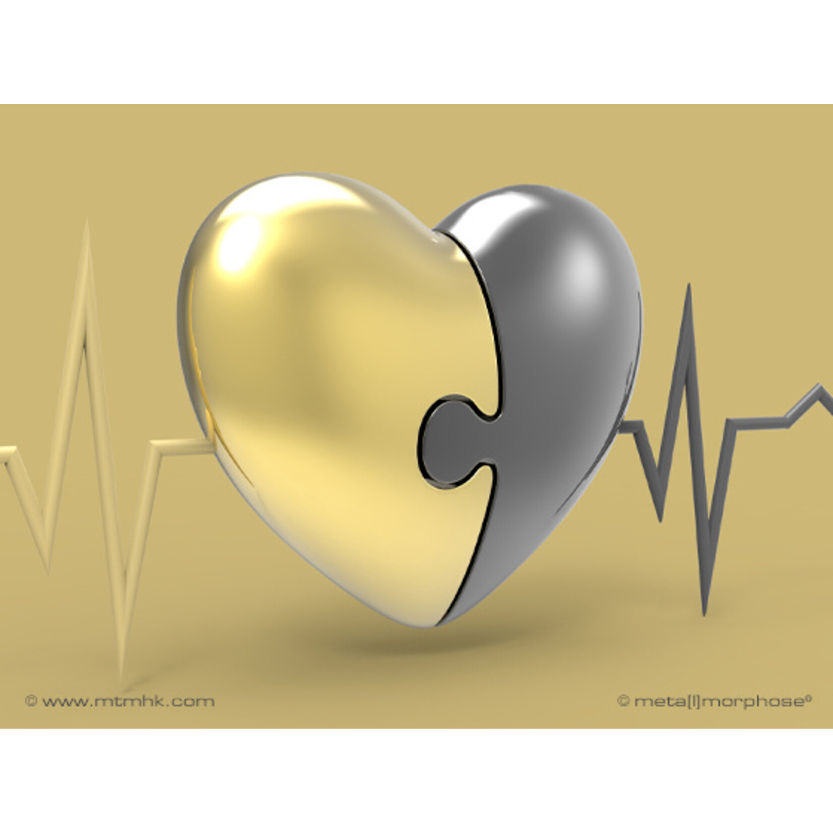 Metalmorphose PUZZLE HEART KEYRING