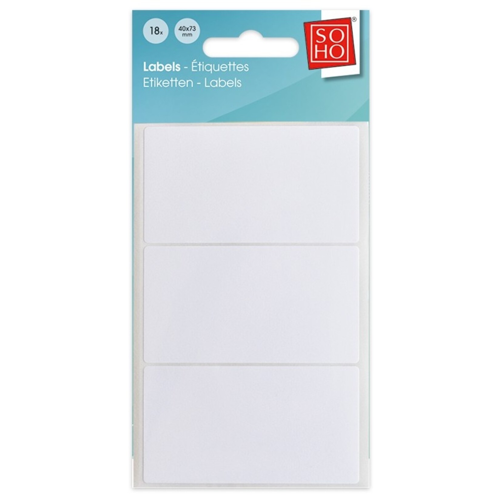 Soho Etiketten wit 40x73mm 18 stuks