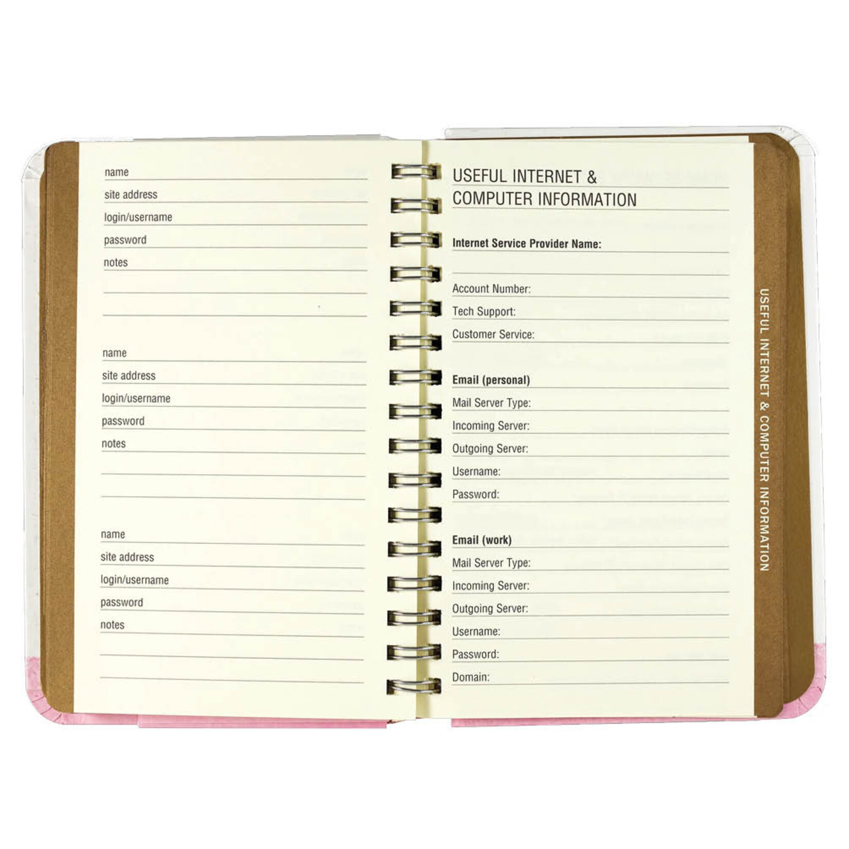 Peter Pauper Logbook Internet address & Password Peter Pauper Tree of Hearts