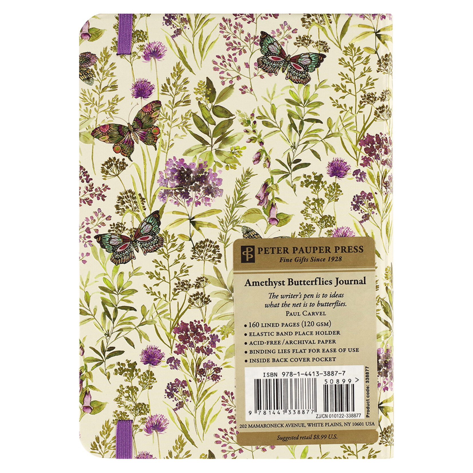 Peter Pauper Compact Journal Peter Pauper Amethyst Butterflies