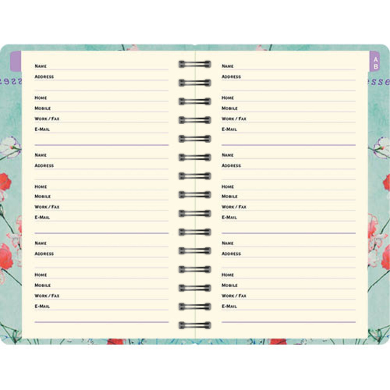 Addressbook Peter Pauper Fuchsia Blooms