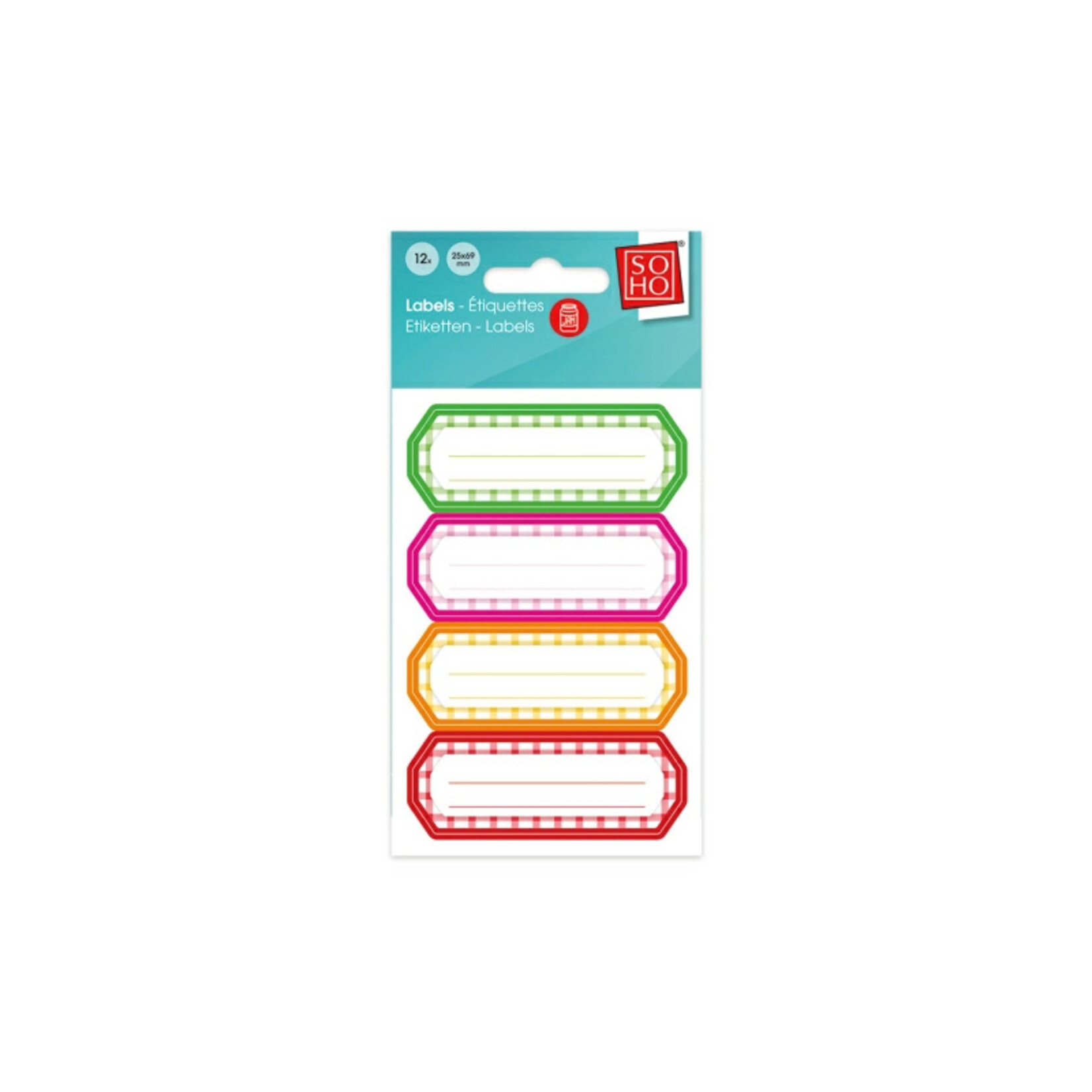 Soho Inmaak etiketten kleur 12 stuks