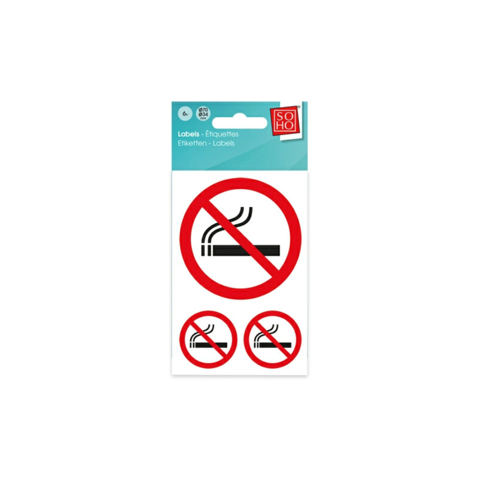 Soho Etiketten Niet Roken 6 stuks
