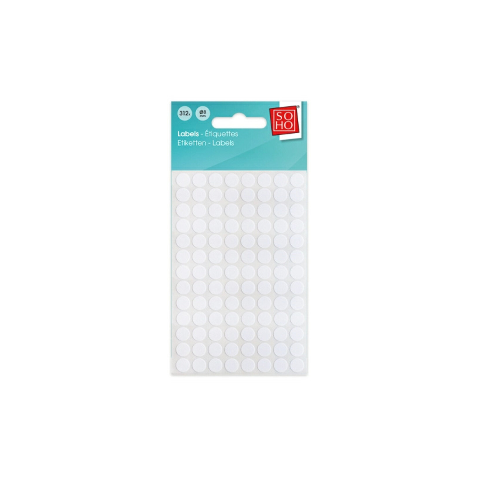 Soho 15. Etiketten wit Ø8mm 312 stuks